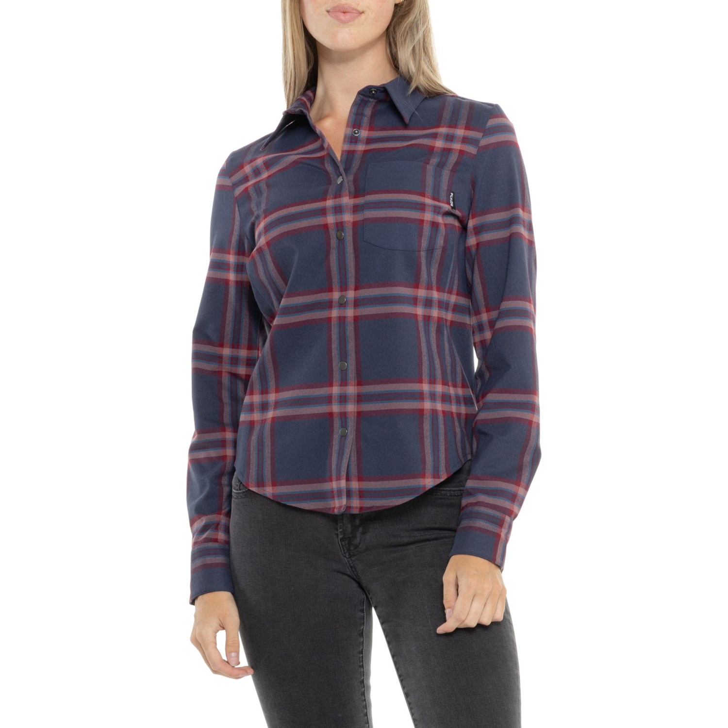(取寄) フライロー ブリジット テック スナップ-アップ フランネル シャツ - ロング スリーブ Flylow Brigitte Tech Snap-Up Flannel Shirt - Long Sleeve Night/Ruby (Plaid)