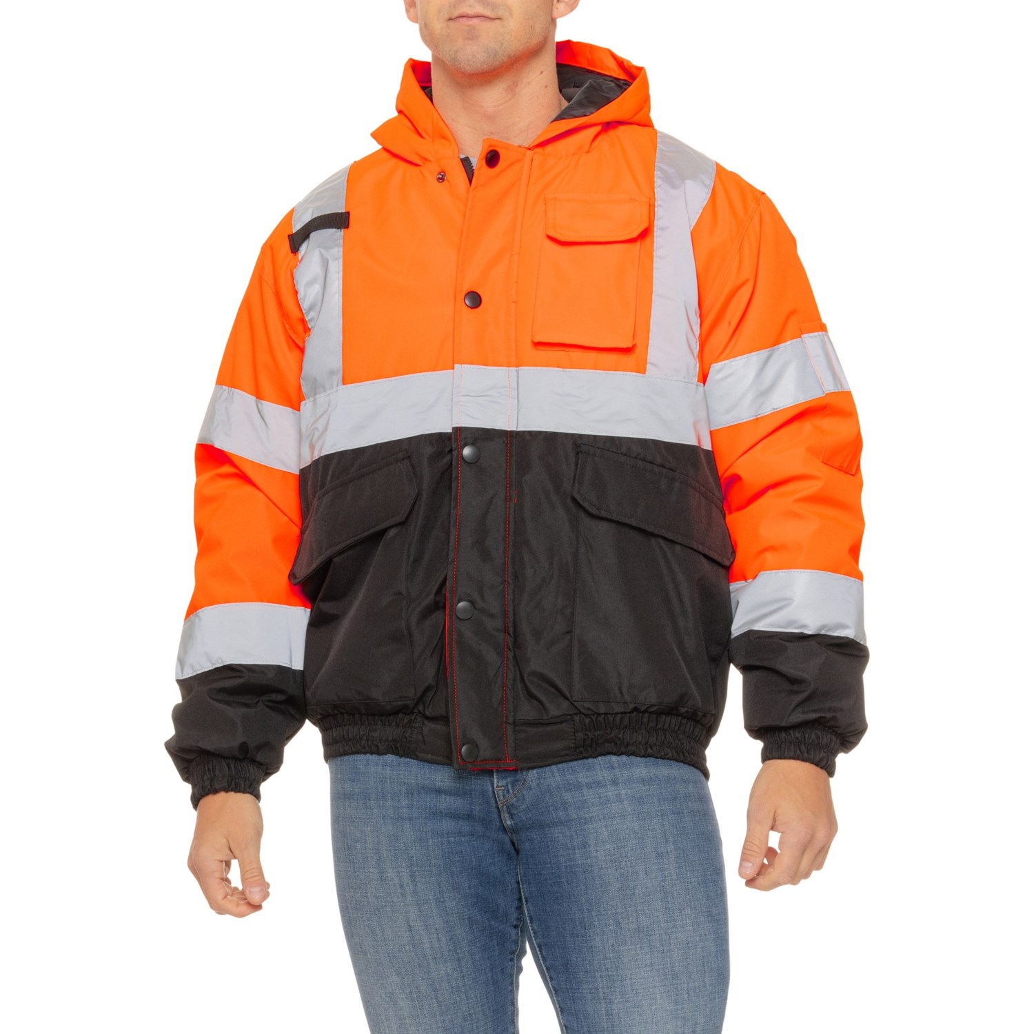 (取寄) アークティック クエスト ハイ ビジブリティ ボンバー ジャケット - インサレーテッド Arctic Quest High Visibility Bomber Jacket - Insulated Safety Orange