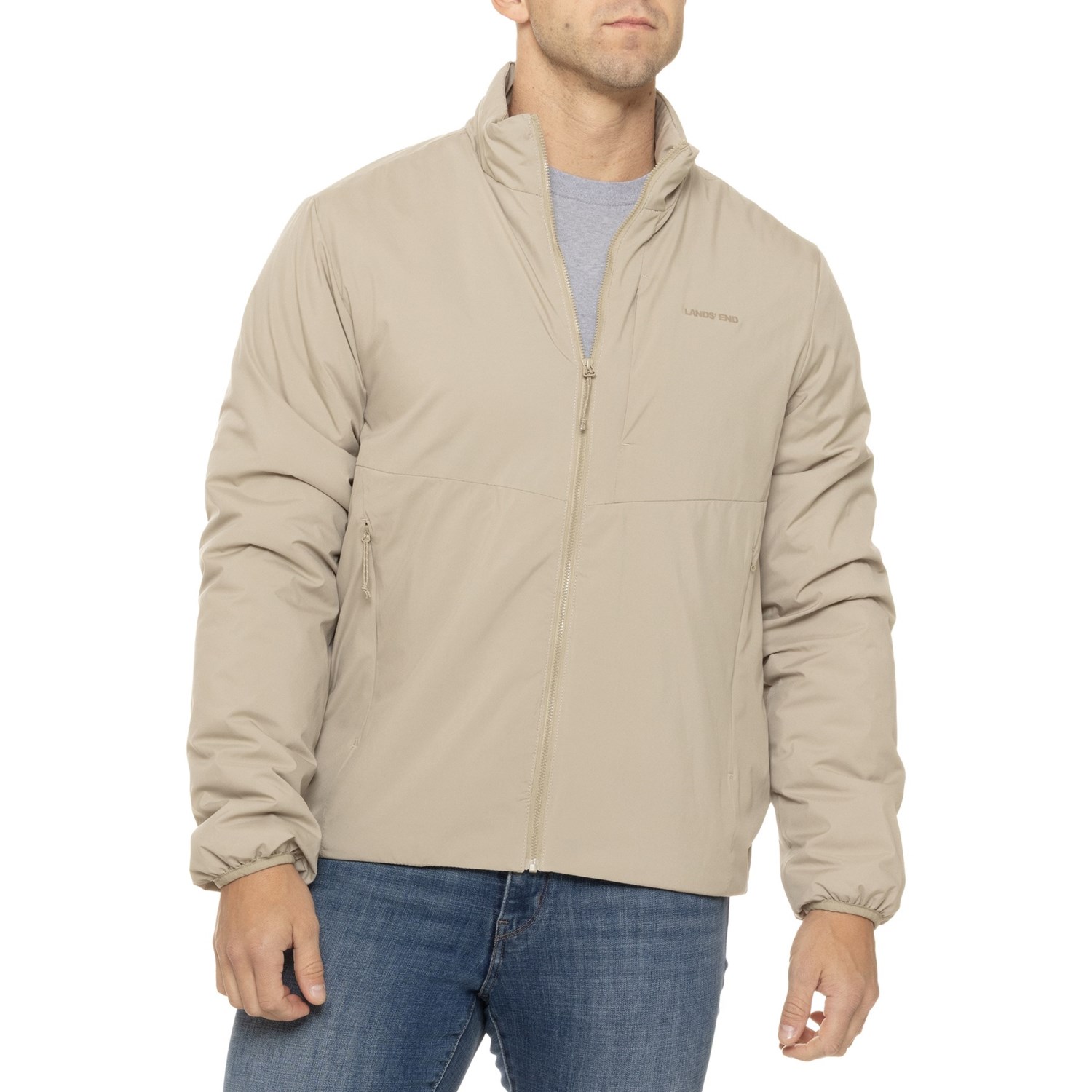 (取寄) ランズエンド ジャケット - インサレーテッド Lands' End Air-Filled Jacket - Insulated Khaki