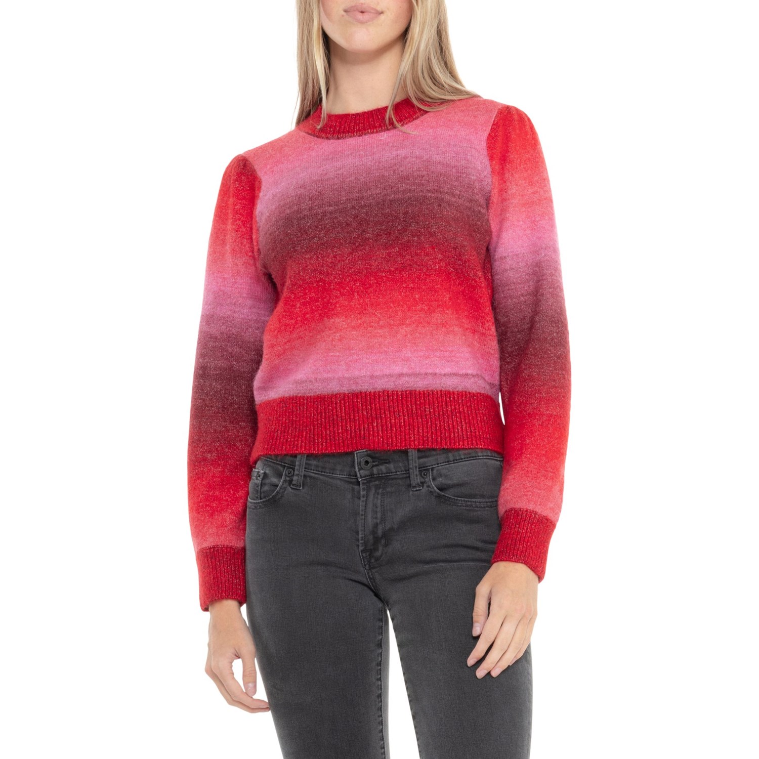 (取寄) マリンレイヤー アイラ パフ スリーブ クルー ネック セーター Marine Layer Ayla Puff Sleeve Crew Neck Sweater Warm Ombre