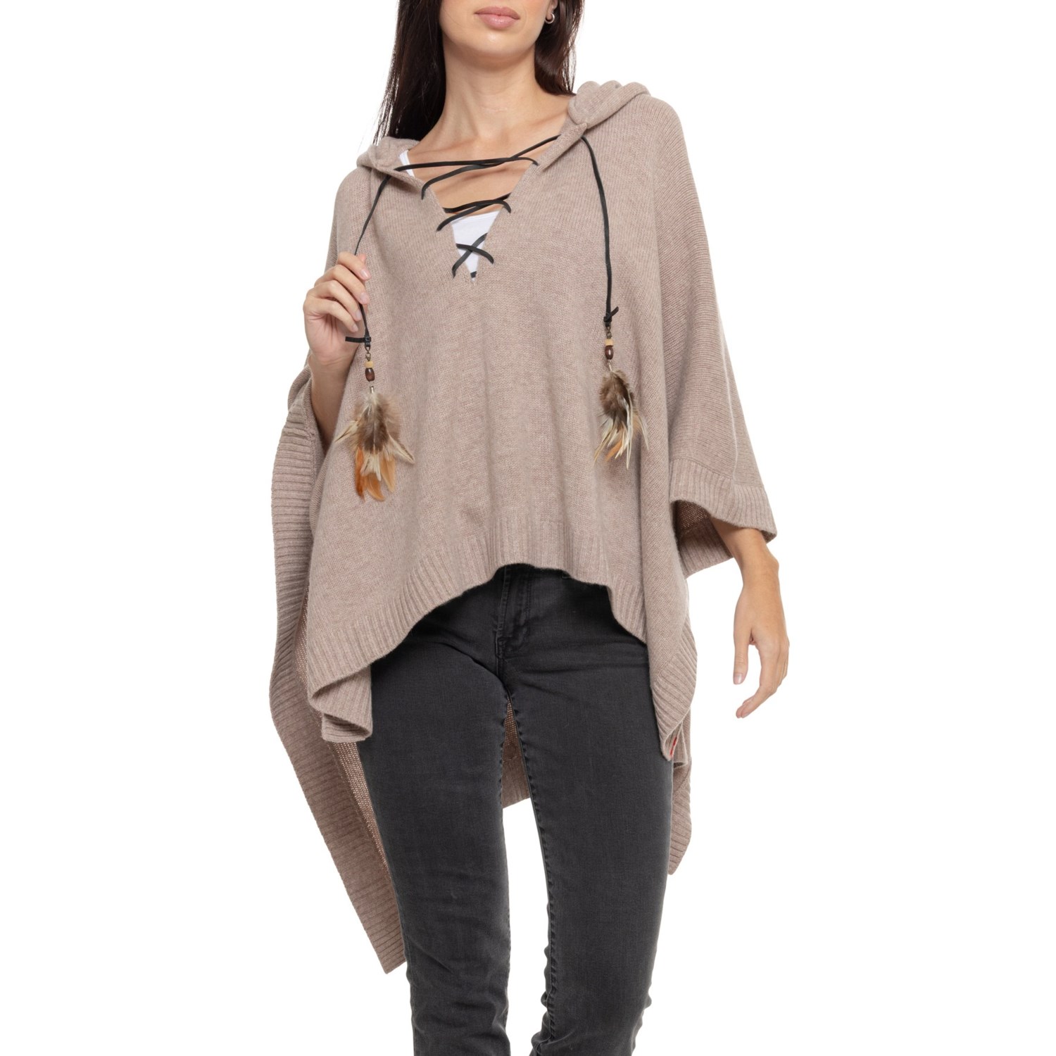 (取寄) グレイソン フーデット カフタン - ウール-カシミヤ ブレンド Greyson Elu Hooded Kaftan - Wool-Cashmere Blend Fawn Heather