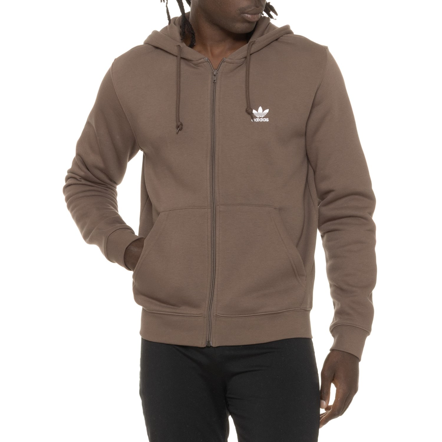 (取寄) アディダス オリジナル トレフォイル ブーディ - フル ジップ adidas Original Trefoil Hoodie - Full Zip Earth Strata