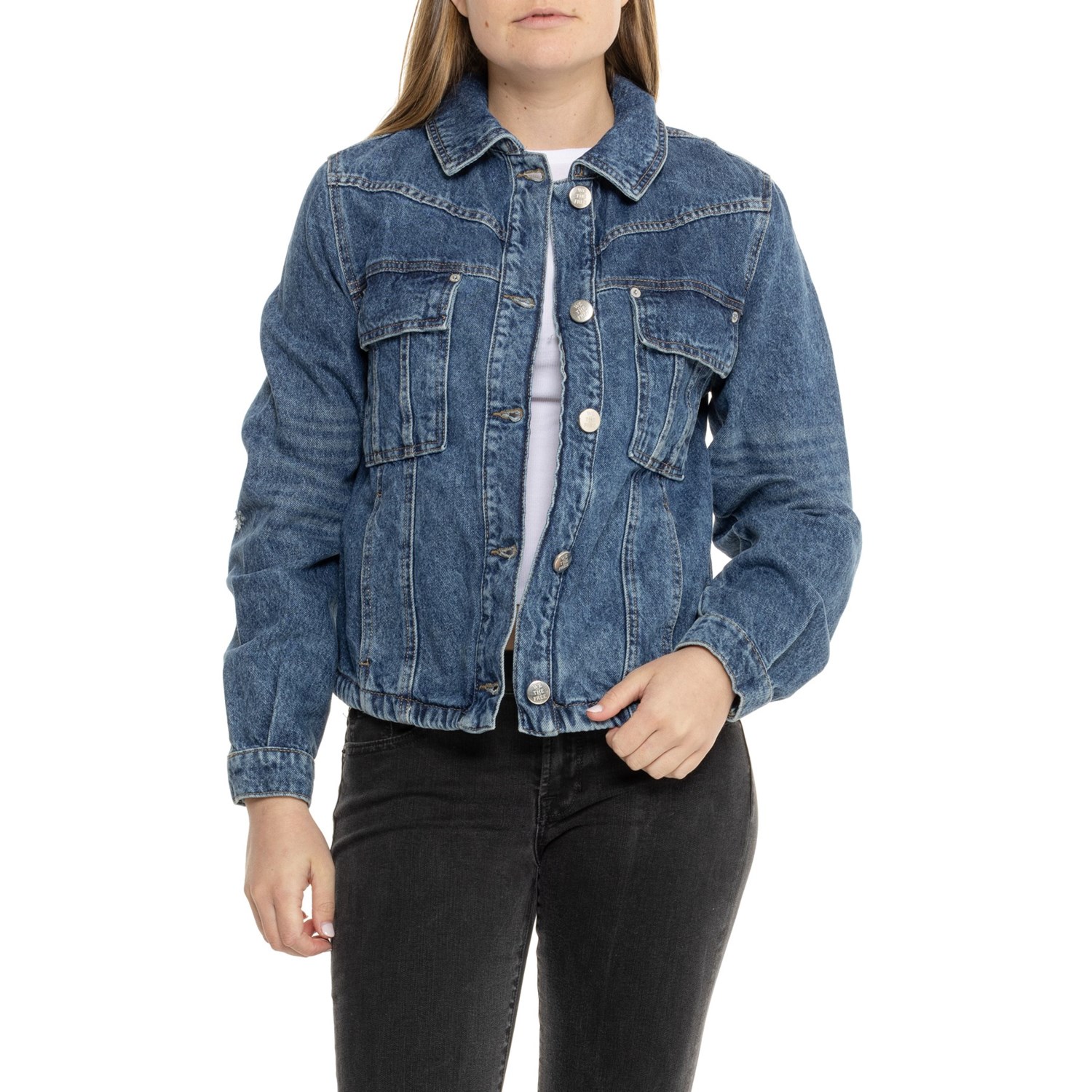 (取寄) フリーピープル ウィー ザ フリー ジェイド デニム ジャケット Free People We the Free Jade Denim Jacket Denim Blue 9,597円