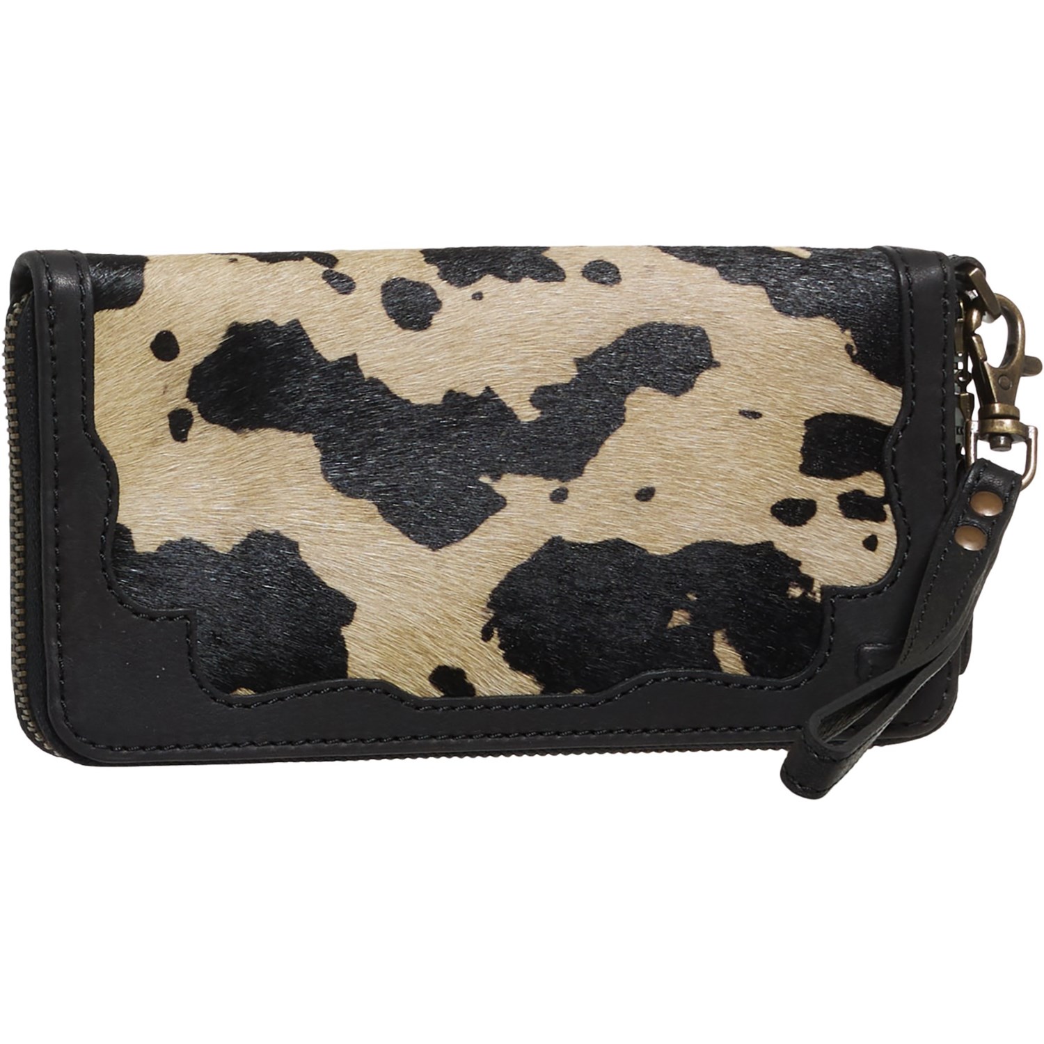 (取寄) ヘア-オン ジップアラウンド クラッチ ウォレット Will Leather Goods Hair-On Zip-Around Clutch Wallet White/Black 18,319円