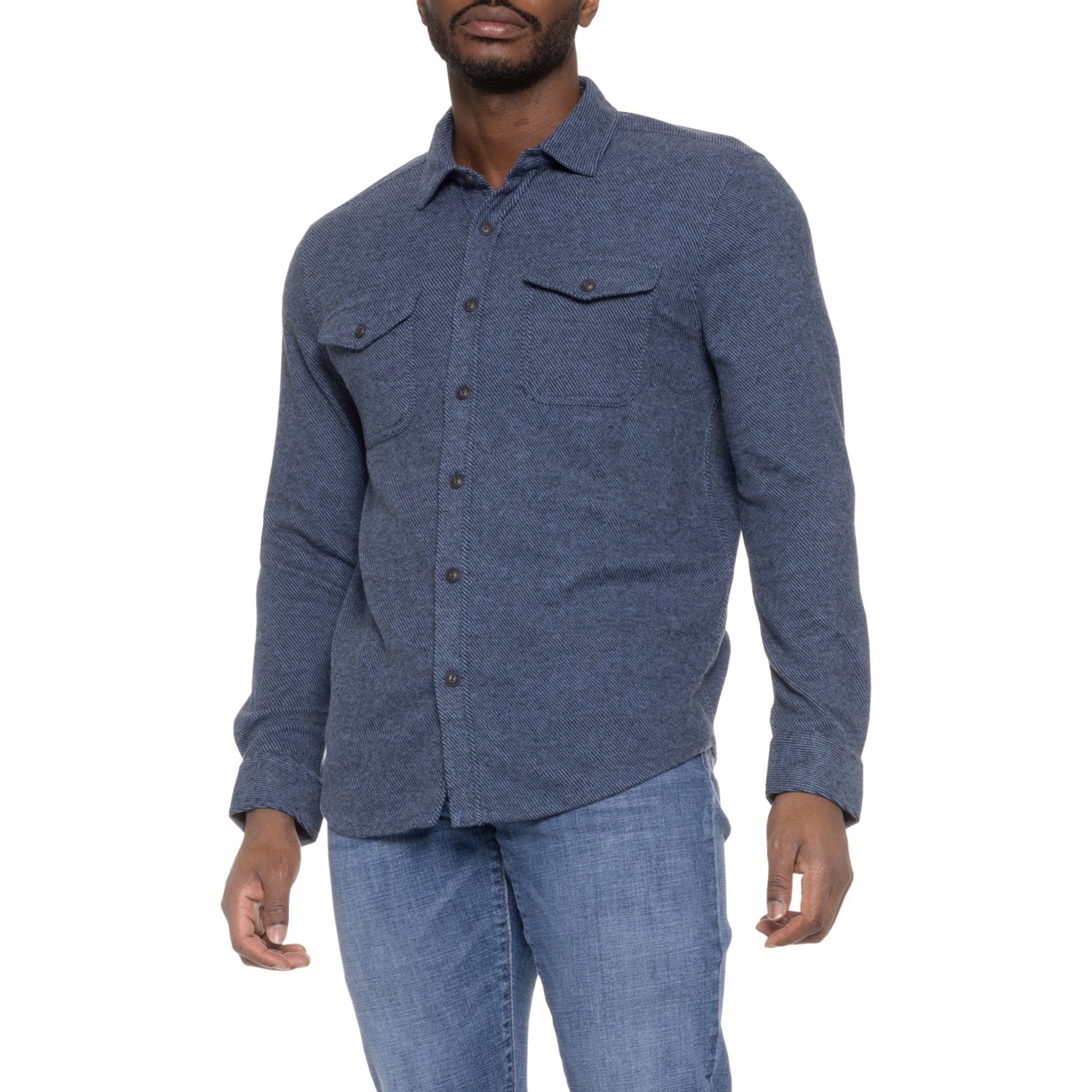 (取寄) ヘリンボーン 2-ポケット シャツ - ロング スリーブ True Grit Herringbone 2-Pocket Shirt - Long Sleeve Blue