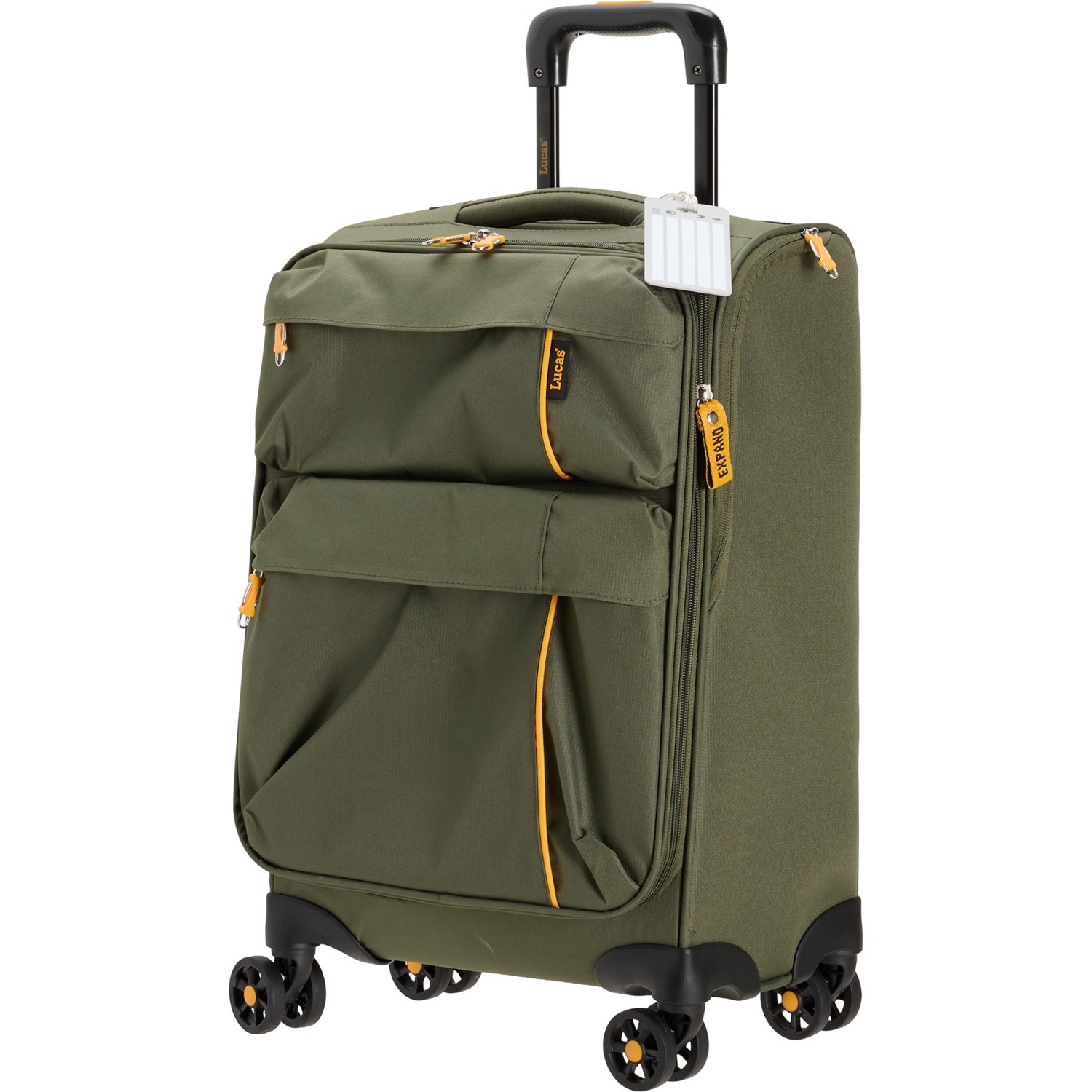 (取寄) 20インチ スピリット キャリーオン スピナー スーツケース - エクスパンダブル, ソフトサイド, オリーブ Lucas 20” Spirit Carry-On Spinner Suitcase - Expandable, Softside, Olive Olive