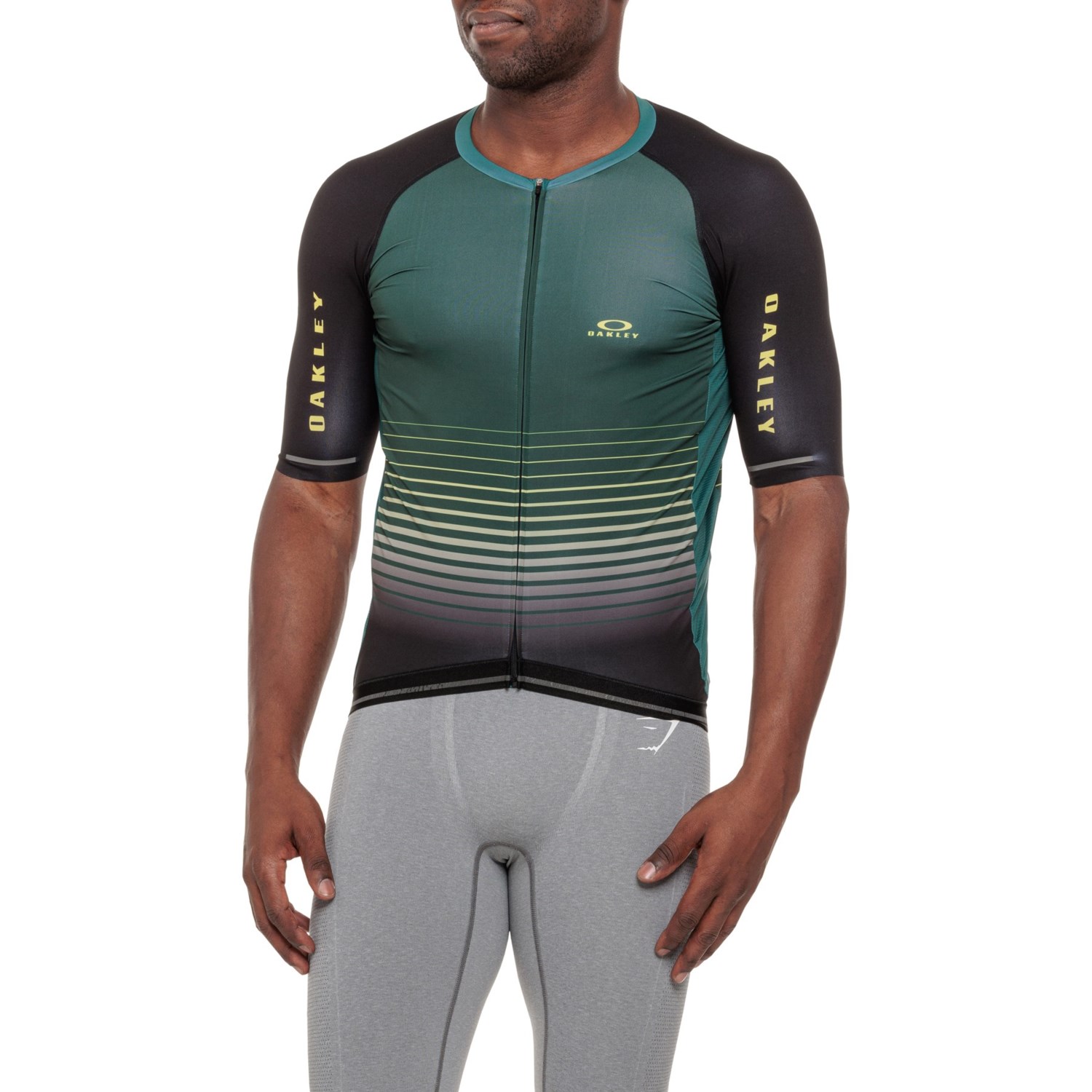 (取寄) オークリー サブリメイテッド アイコン 2.0 サイクリング ジャージ - ショート スリーブ Oakley Sublimated Icon 2.0 Cycling Jersey - Short Sleeve Ht Green/Bayberry Stripe