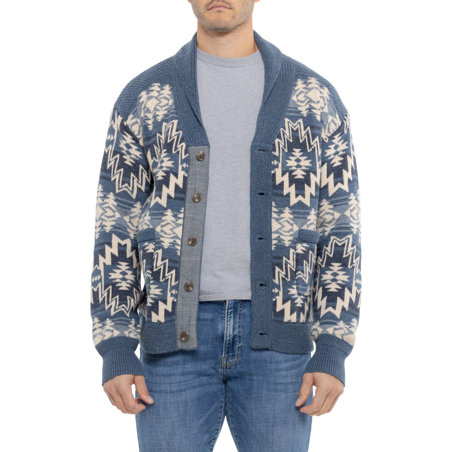 (取寄) トライバル ラックス カーディガン セーター True Grit Tribal Lux Cardigan Sweater Denim
