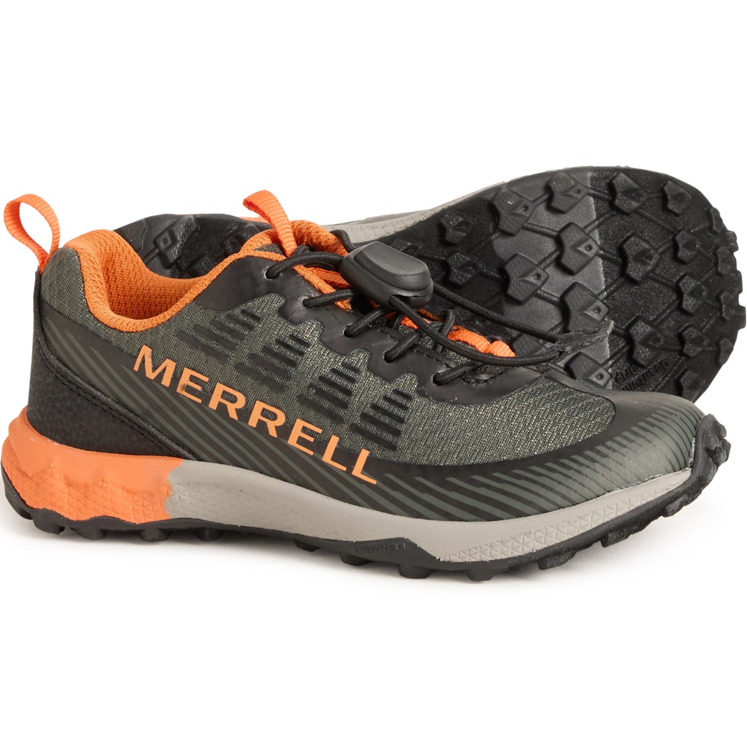 (取寄) メレル ボーイズ アンド ガールズ アジリティ ピーク ハイキング シューズ Merrell Boys and Girls Agility Peak Hiking Shoes Olive/Black/Orange