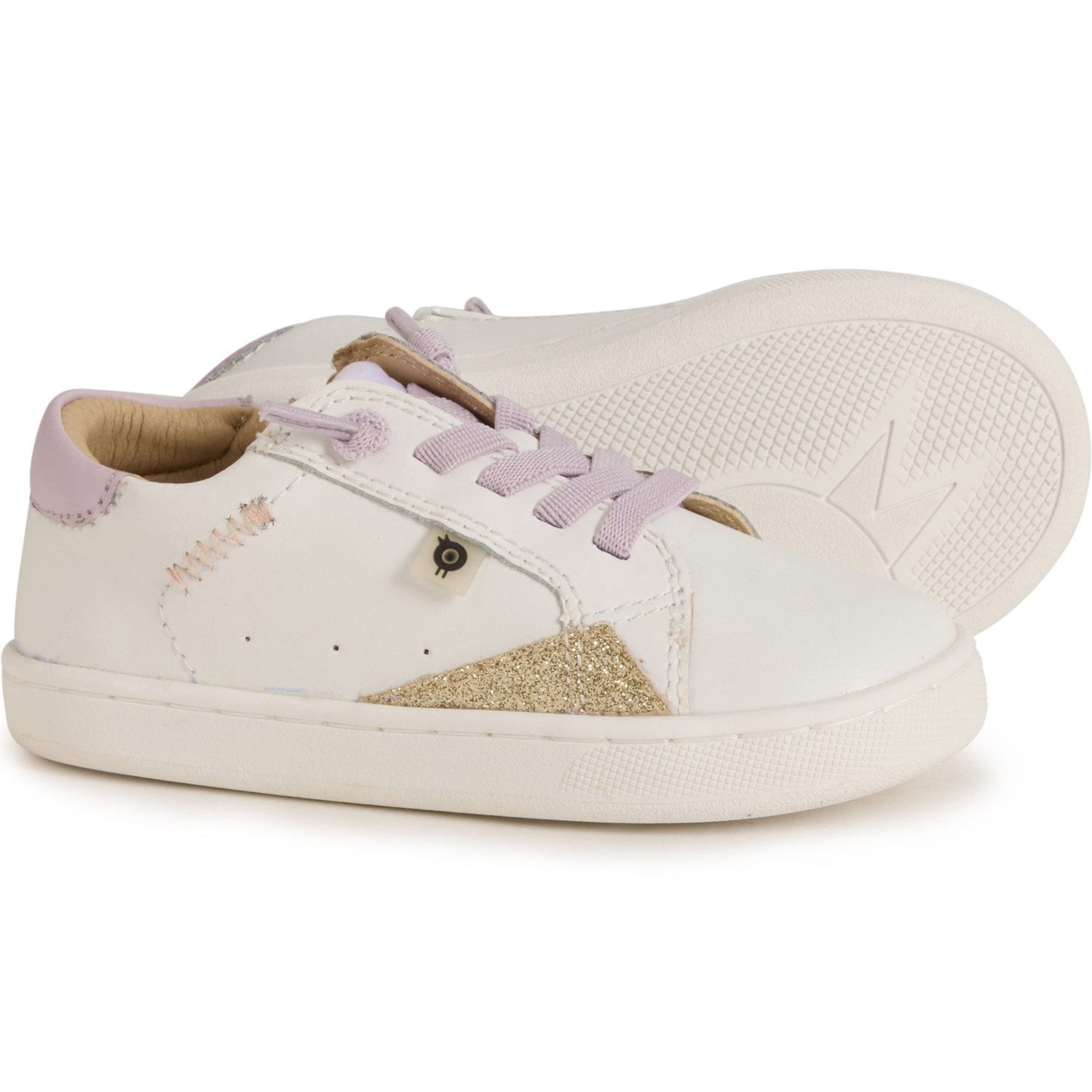 (取寄) オールド ソールズ リトル ガールズ ブレード ランナー スニーカー - レザー OLD SOLES Little Girls Blade Runner Sneakers - Leather Snow / Lilium / Glam Gold