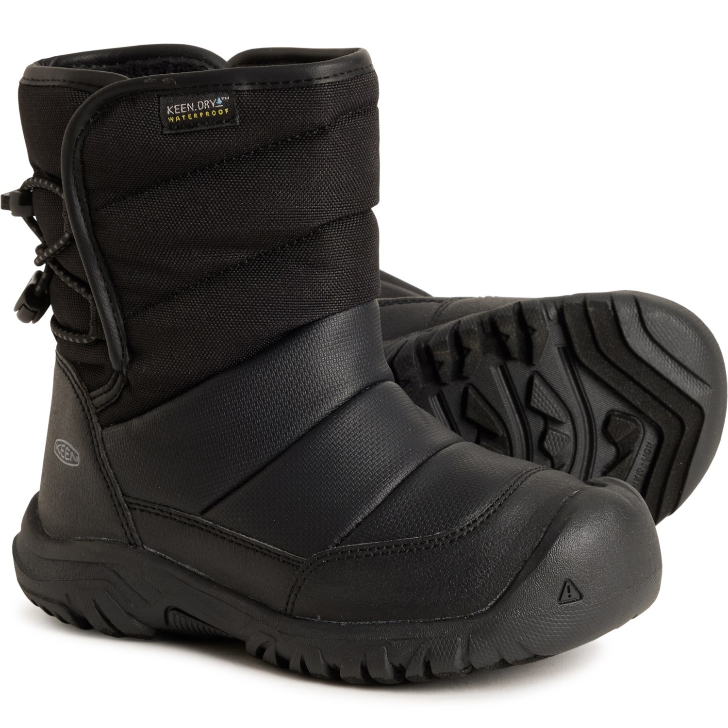 (取寄) キーン ボーイズ パフライダー ウィンター ブーツ - ウォータープルーフ, インサレーテッド Keen Boys Puffrider Winter Boots - Waterproof, Insulated Black/Steel Grey