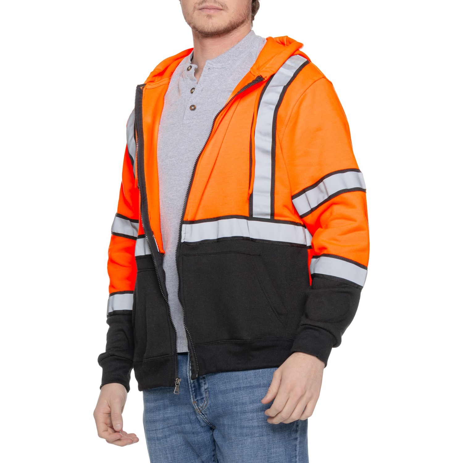 (取寄) バスクリーク ハイ ビジブリティ フリース ブーディ - フル ジップ Bass Creek High Visibility Fleece Hoodie - Full Zip Orange