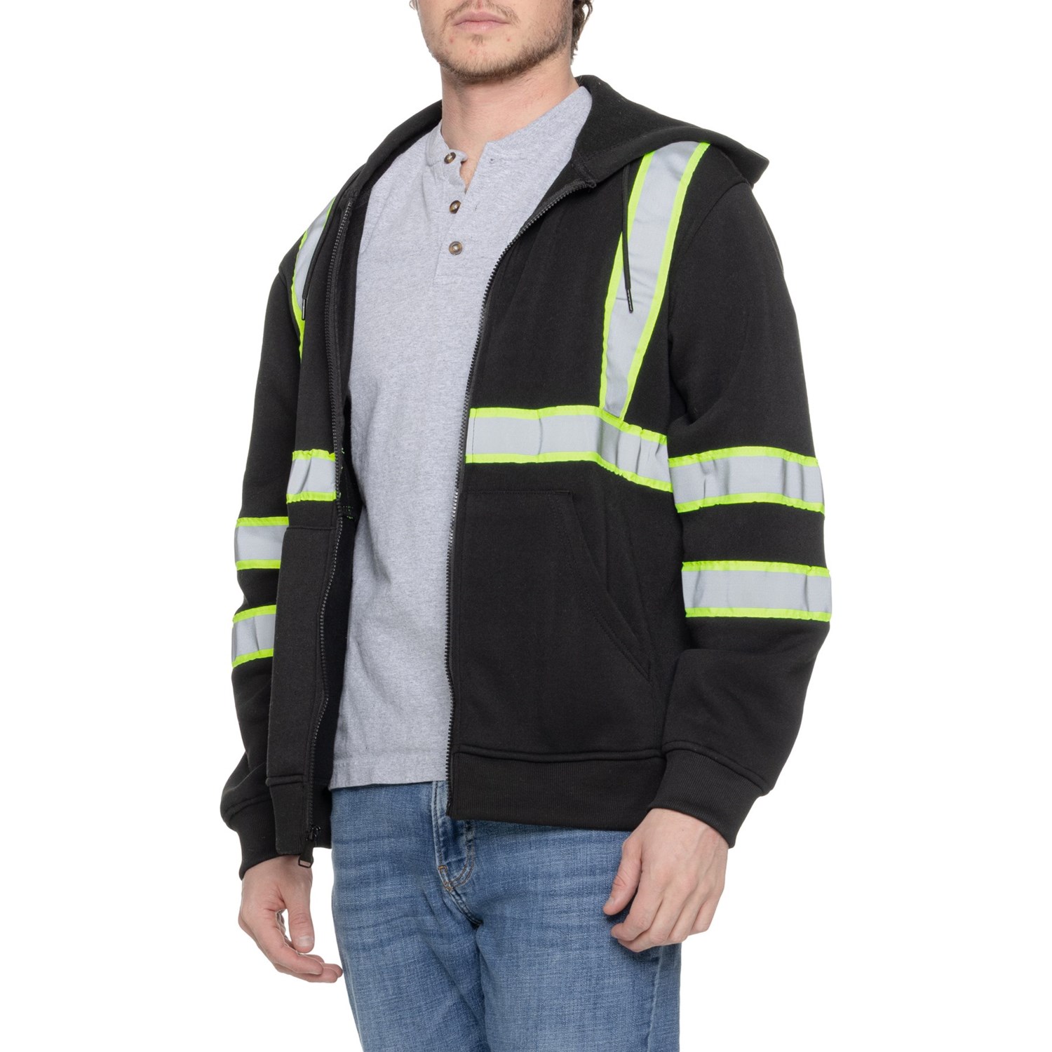 (取寄) バスクリーク ハイ ビジブリティ フリース ブーディ - フル ジップ Bass Creek High Visibility Fleece Hoodie - Full Zip Black