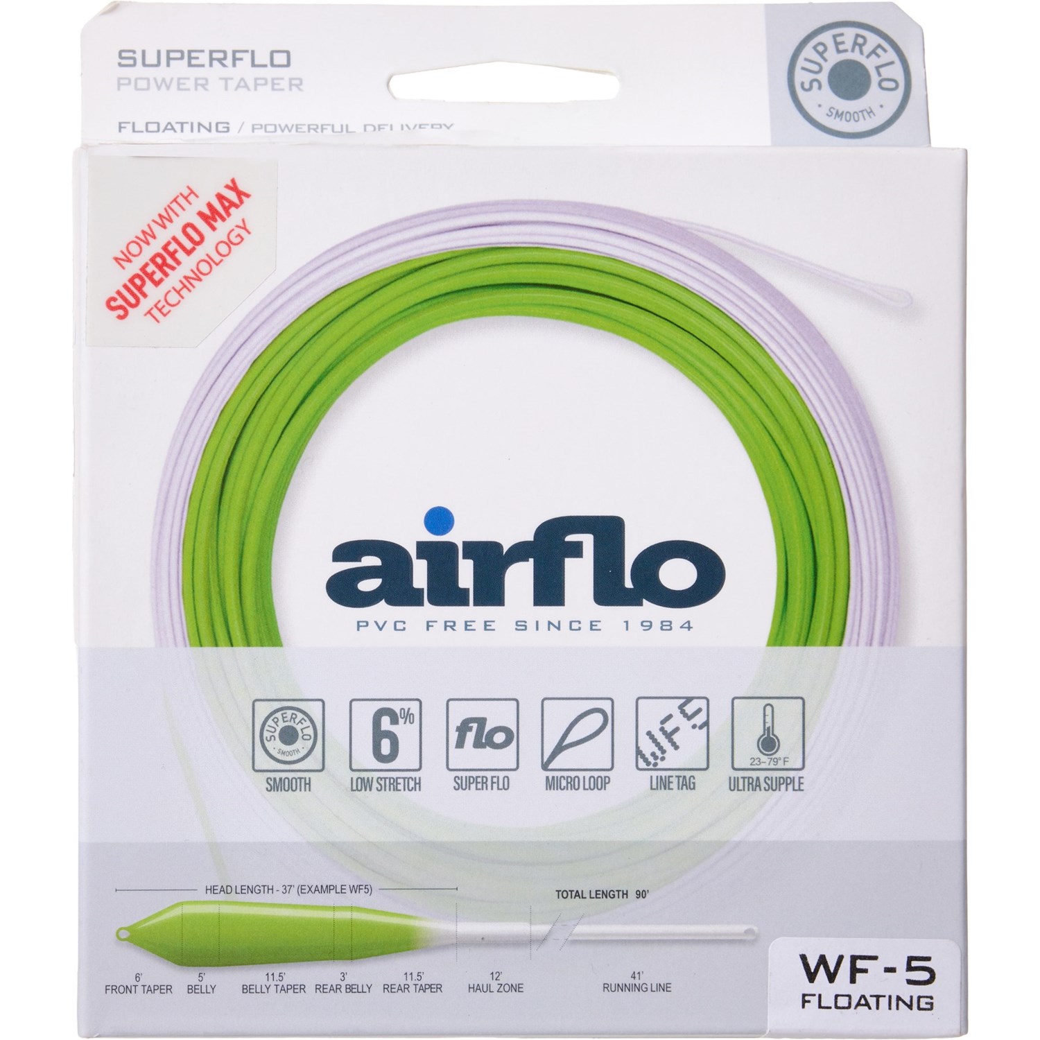 (取寄) エアフロ スーパーフロー パワー テイパー フレッシュウォーター フライ ライン - ウェイト フォワード Airflo Superflo Power Taper Freshwater Fly Line - Weight Forward Chartreuse/White