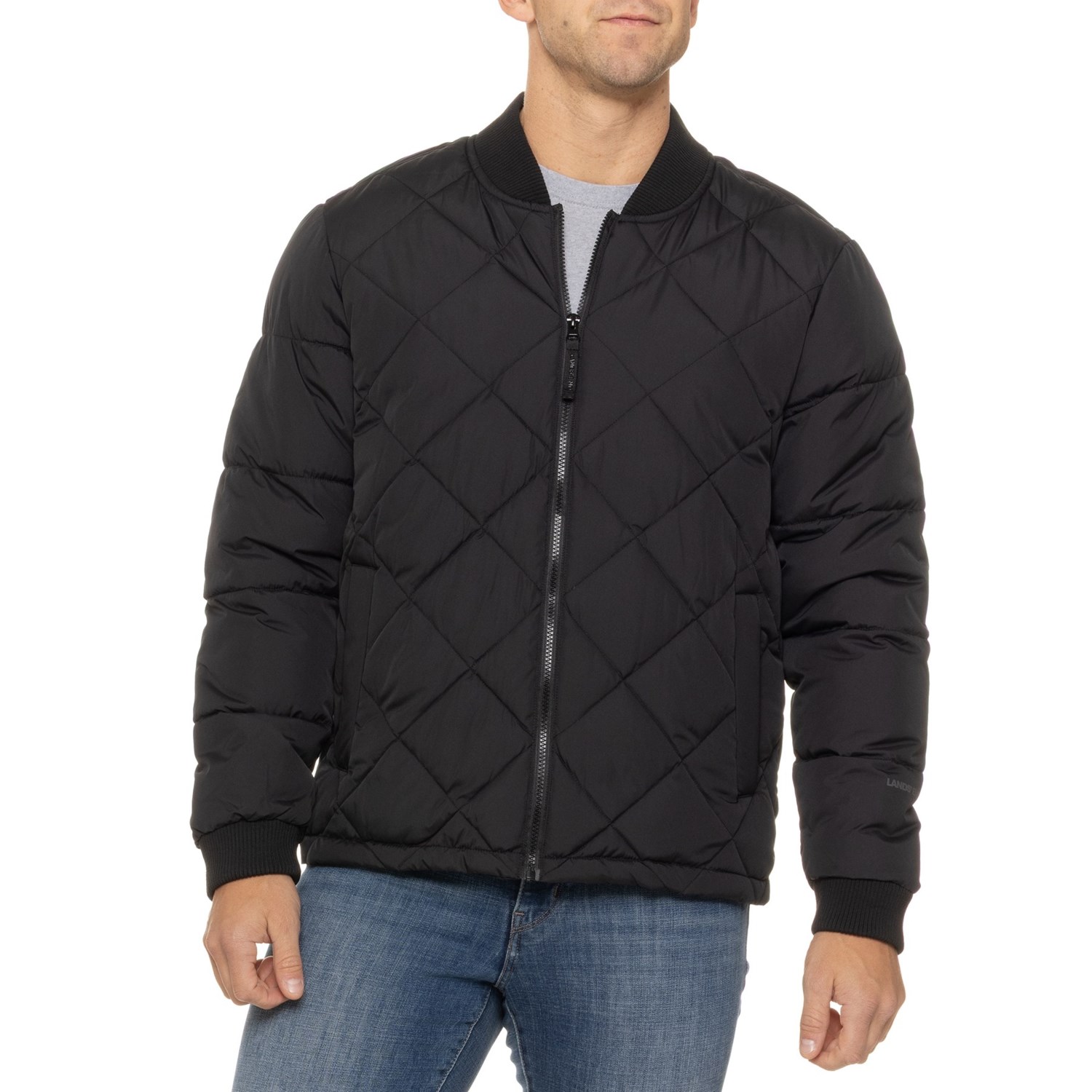 (取寄) ランズエンド メンズ エンド ダイヤモンド-キルト ジャケット - インサレーテッド Lands' End men Diamond-Quilted Jacket - Insulated Black