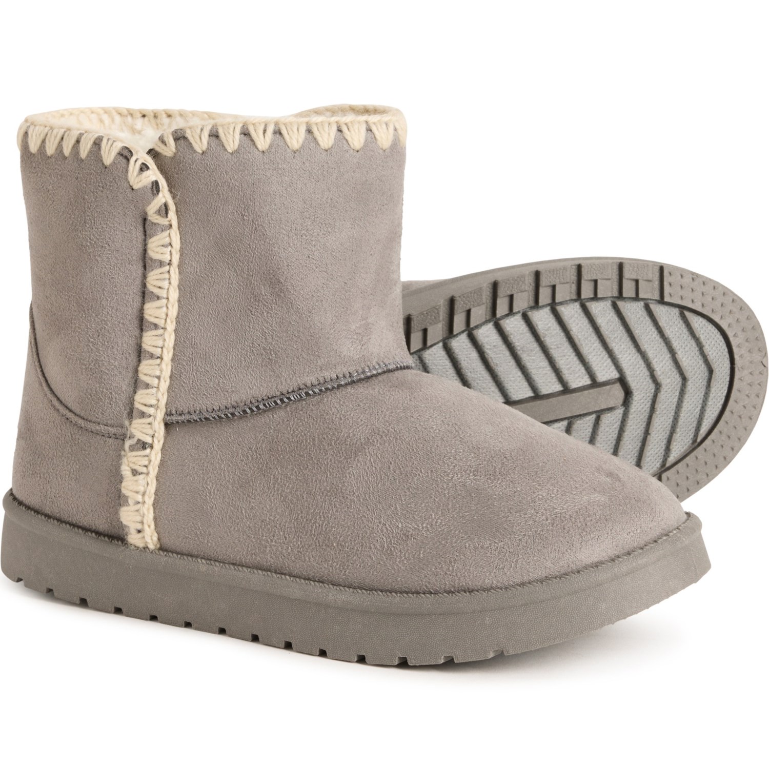 (取寄) アスペン キッズ アスペン ガールズ ステッチド フェイク-シアリング ブーツ Aspen kids Girls Stitched Faux-Shearling Boots Grey
