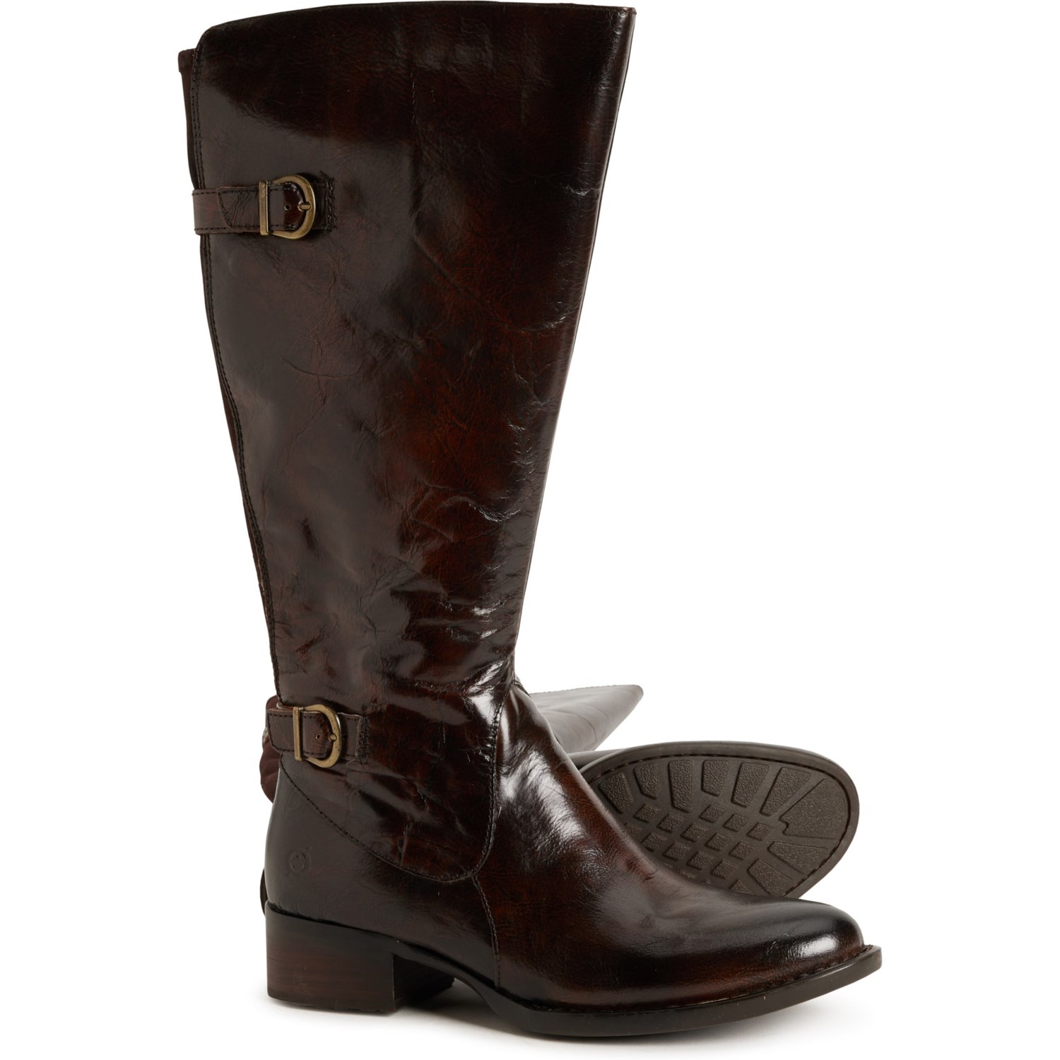 (取寄) ボーン レディース ボーン ギブ ハイ シャフト ブーツ - レザー, ワイド カーフ Born women Gibb High Shaft Boots - Leather, Wide Calf (For Women) Brown｜ジェットラグ店 20,565円
