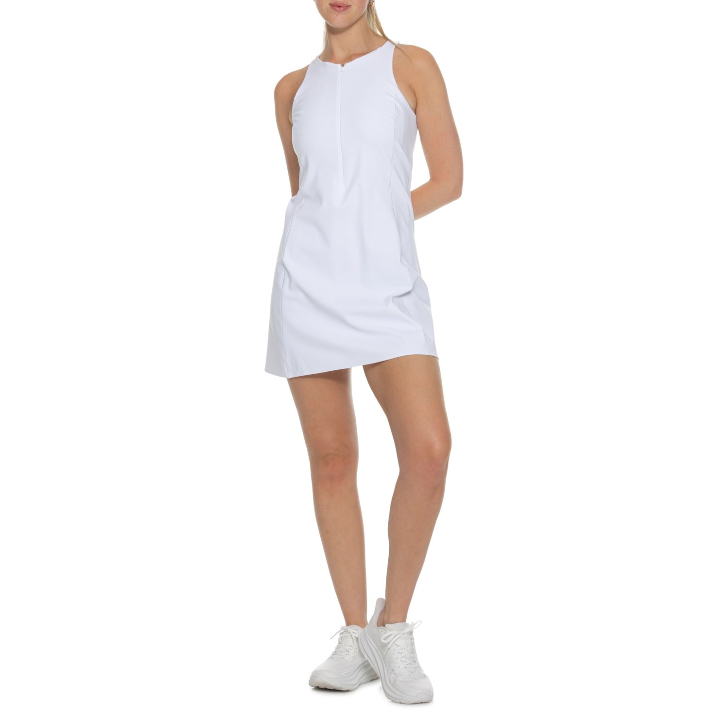 (取寄) スパンクス レディース スパンクス ジップ フロント ドレス - スリーブレス Spanx women Zip Front Dress - Sleeveless Vivid White｜ジェットラグ店