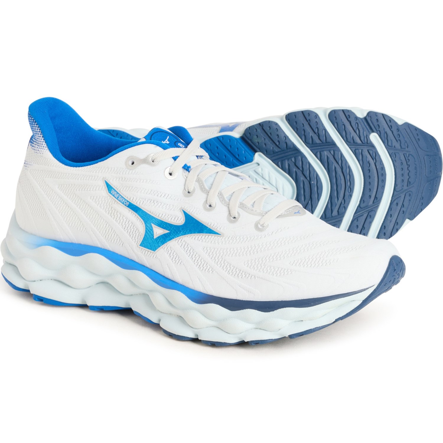 (取寄) ミズノ メンズ ミズノ ウェーブ スカイ 8 ランニング シューズ Mizuno men Wave Sky 8 Running Shoes (For Men) Air-Laser Blue｜ジェットラグ店