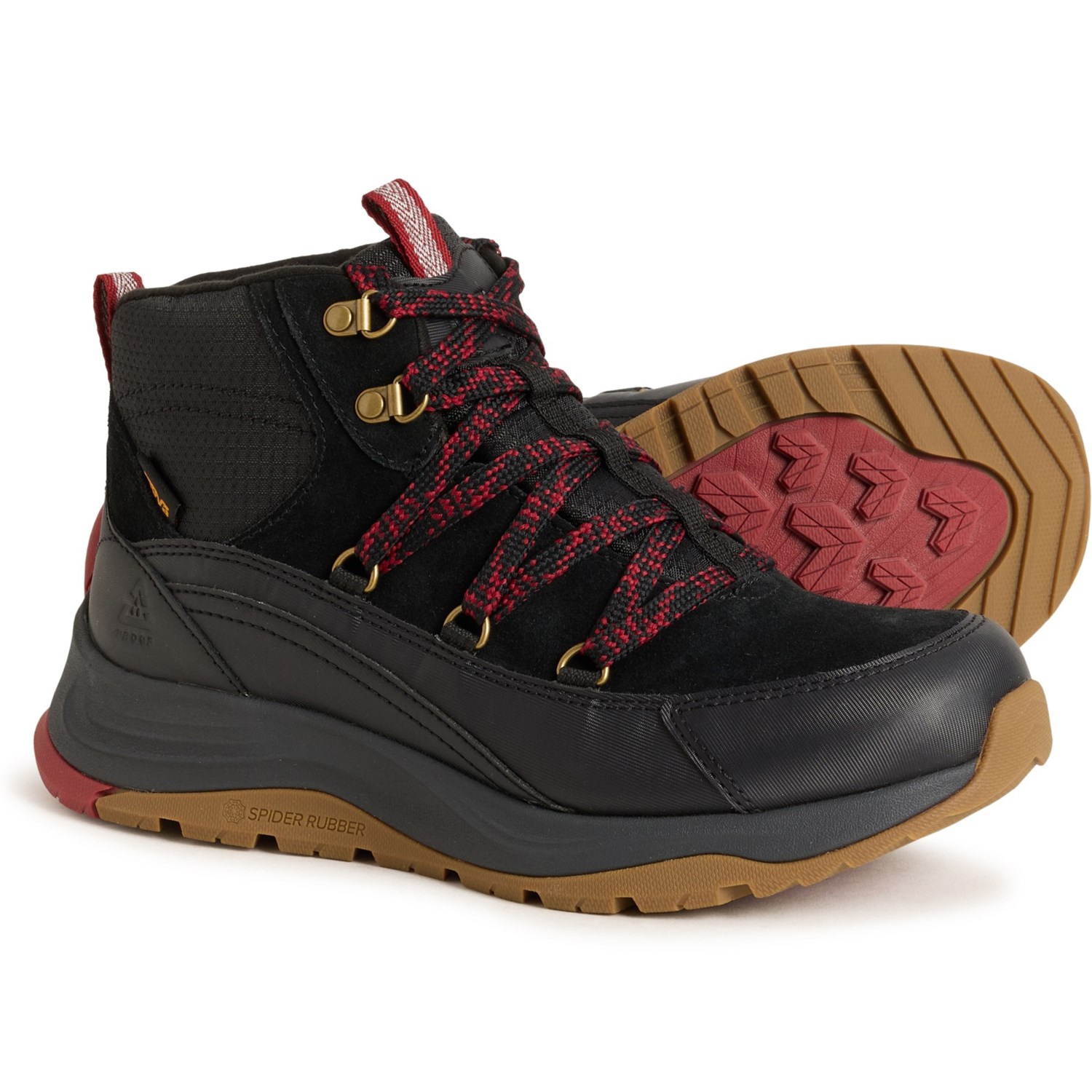 (取寄) テバ レディース テバ ハイキング ブーツ - ウォータープルーフ, インシュレイテッド レザー Teva women Auroris Hiking Boots - Waterproof, Insulated, Leather (For Women) Black_ Sun Dried Tomato