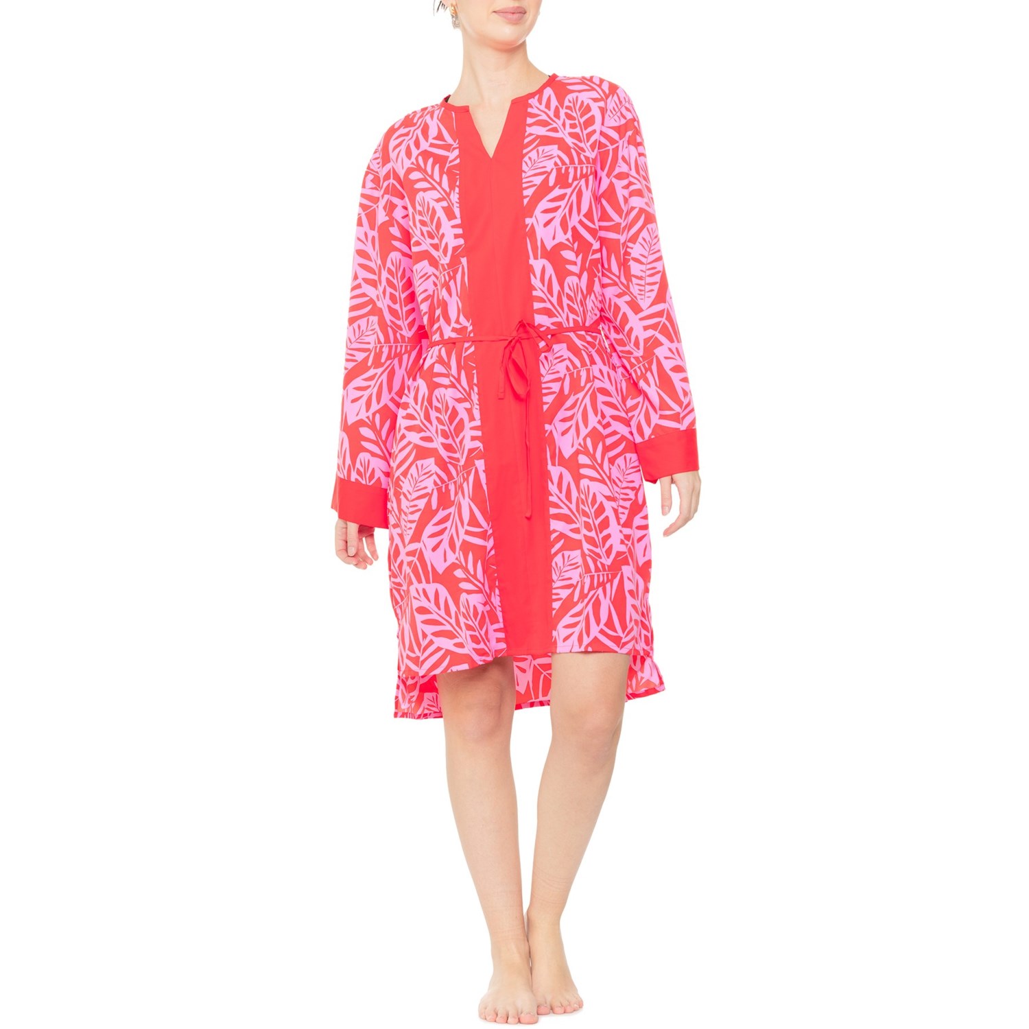 (取寄) レディース カバー-アップ ドレス - Upf 50以上, ロング スリーブ Coolibar women Calvada Cover-Up Dress - UPF 50+, Long Sleeve Radiant Red|ジェットラグ店