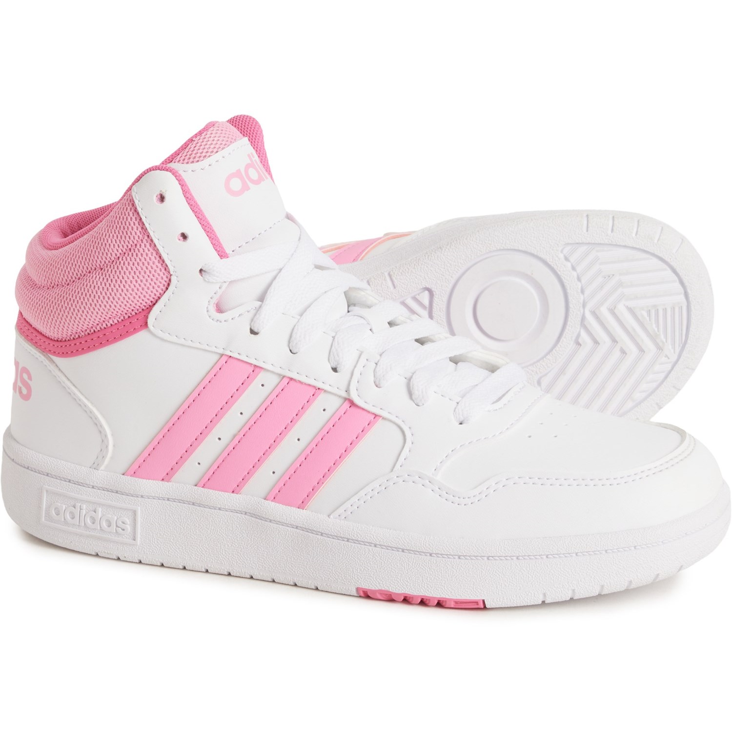 (取寄) アディダス キッズ アディダス ボーイズ アンド ガールズ フープス 3.0 ミッド コート シューズ adidas kids Boys and Girls Hoops 3.0 Mid Court Shoes Ftwr White｜ジェットラグ店