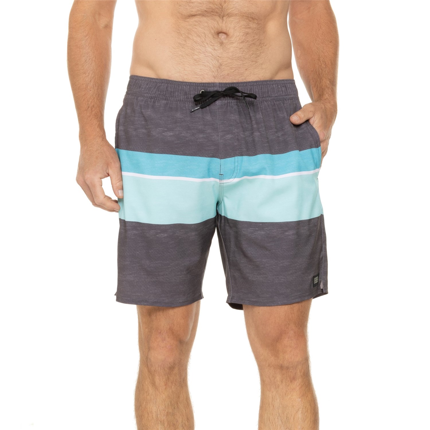 (取寄) オニール メンズ オニール レドンド ストライプド ボレー スイム ショーツ - ビルト-イン ライナー ショーツ 18インチ O'Neill men Redondo Striped Volley Swim Shorts - Built-In Liner Shorts, 18” Graphite