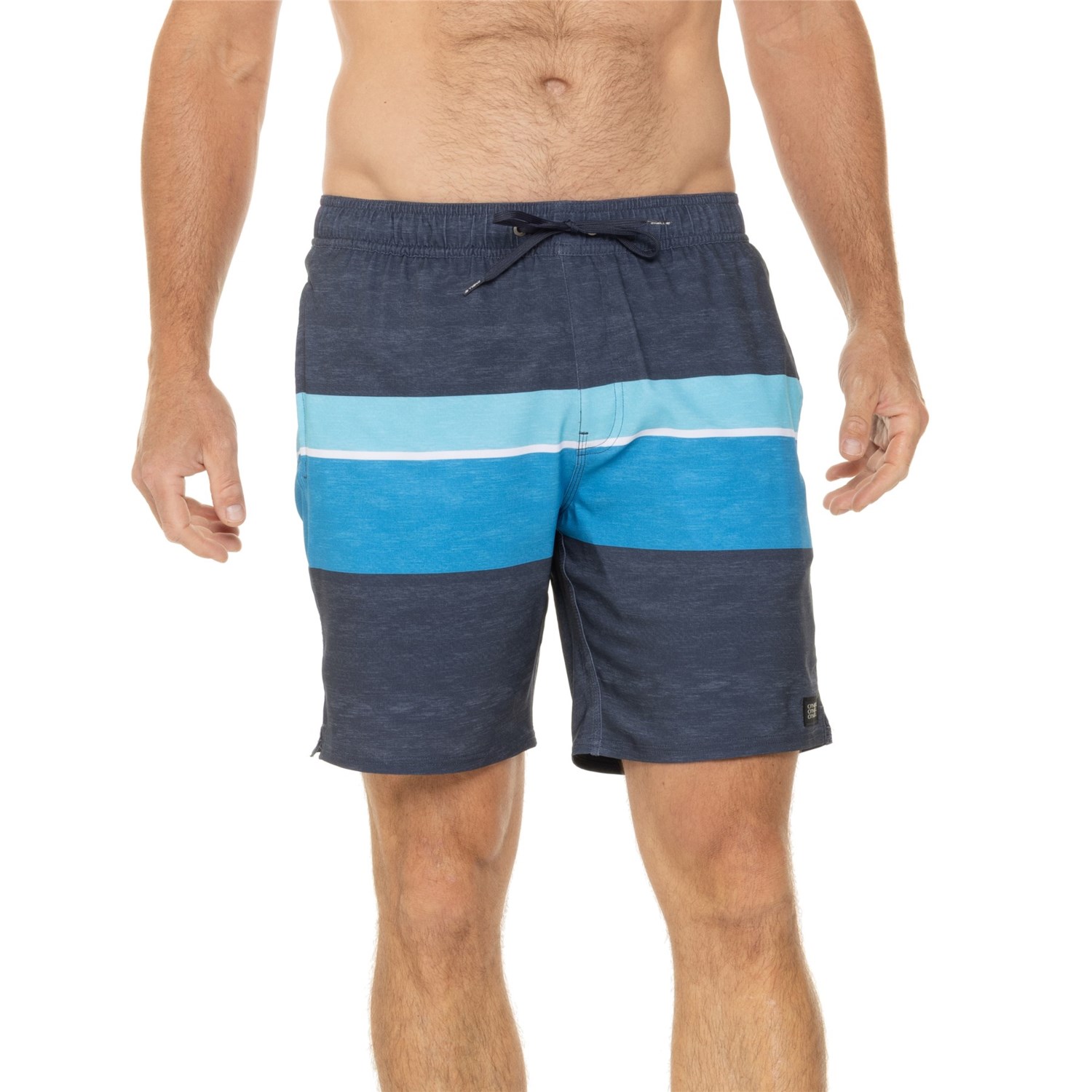(取寄) オニール メンズ オニール レドンド ストライプド ボレー スイム ショーツ - ビルト-イン ライナー ショーツ 18インチ O'Neill men Redondo Striped Volley Swim Shorts - Built-In Liner Shorts, 18&rdquo; Navy｜ジェットラグ店