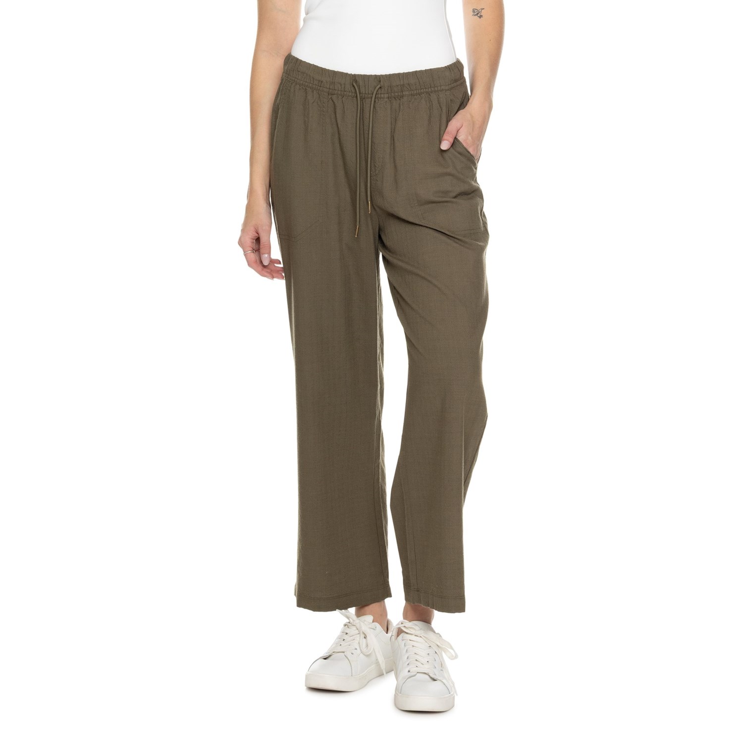 (取寄) ランズエンド レディース エンド ドレイピー トラウザーズ Lands' End women Drapey Trousers Burnt Olive