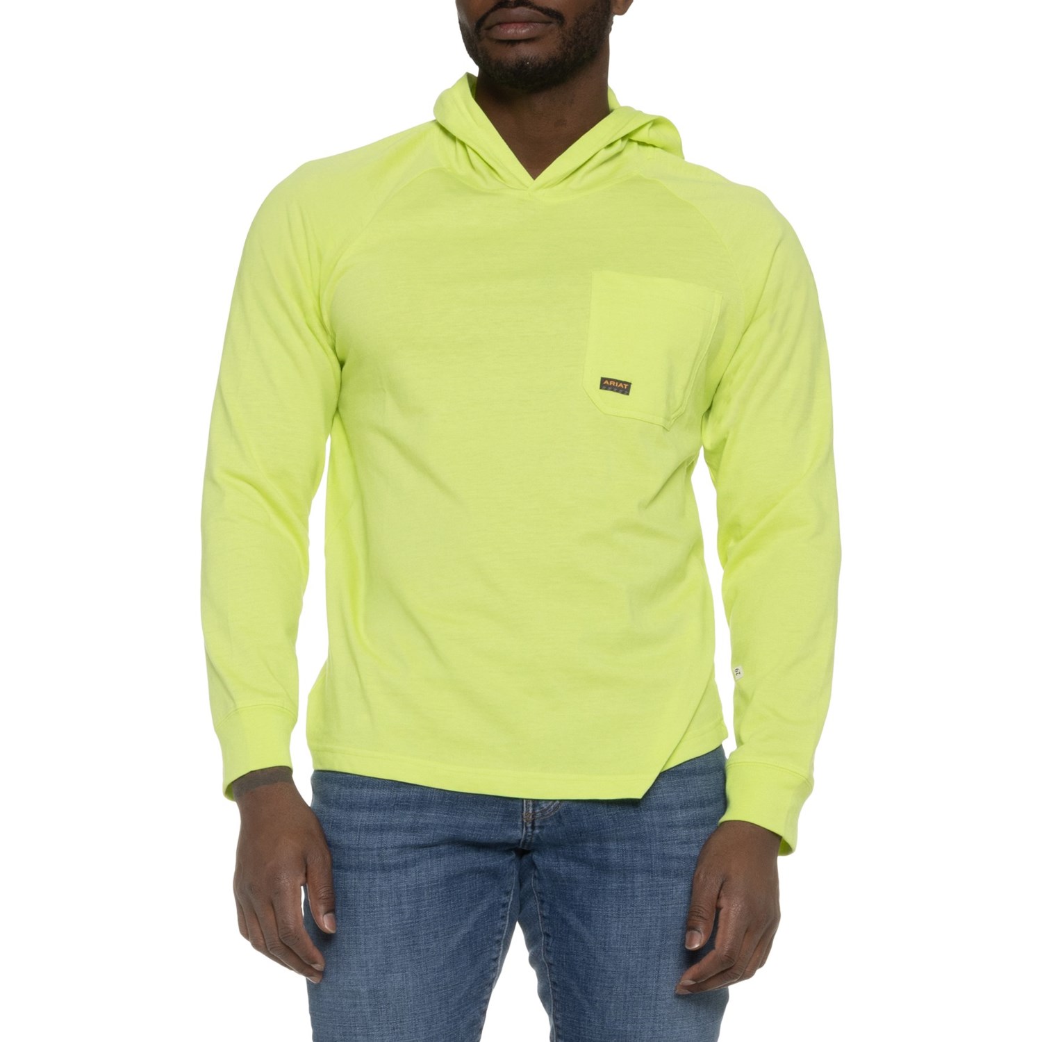 (取寄) アリアット メンズ アリアト リーバー ストロング フーデット T-シャツ - ロング スリーブ Ariat men Rebar Strong Hooded T-Shirt - Long Sleeve Bright Yellow
