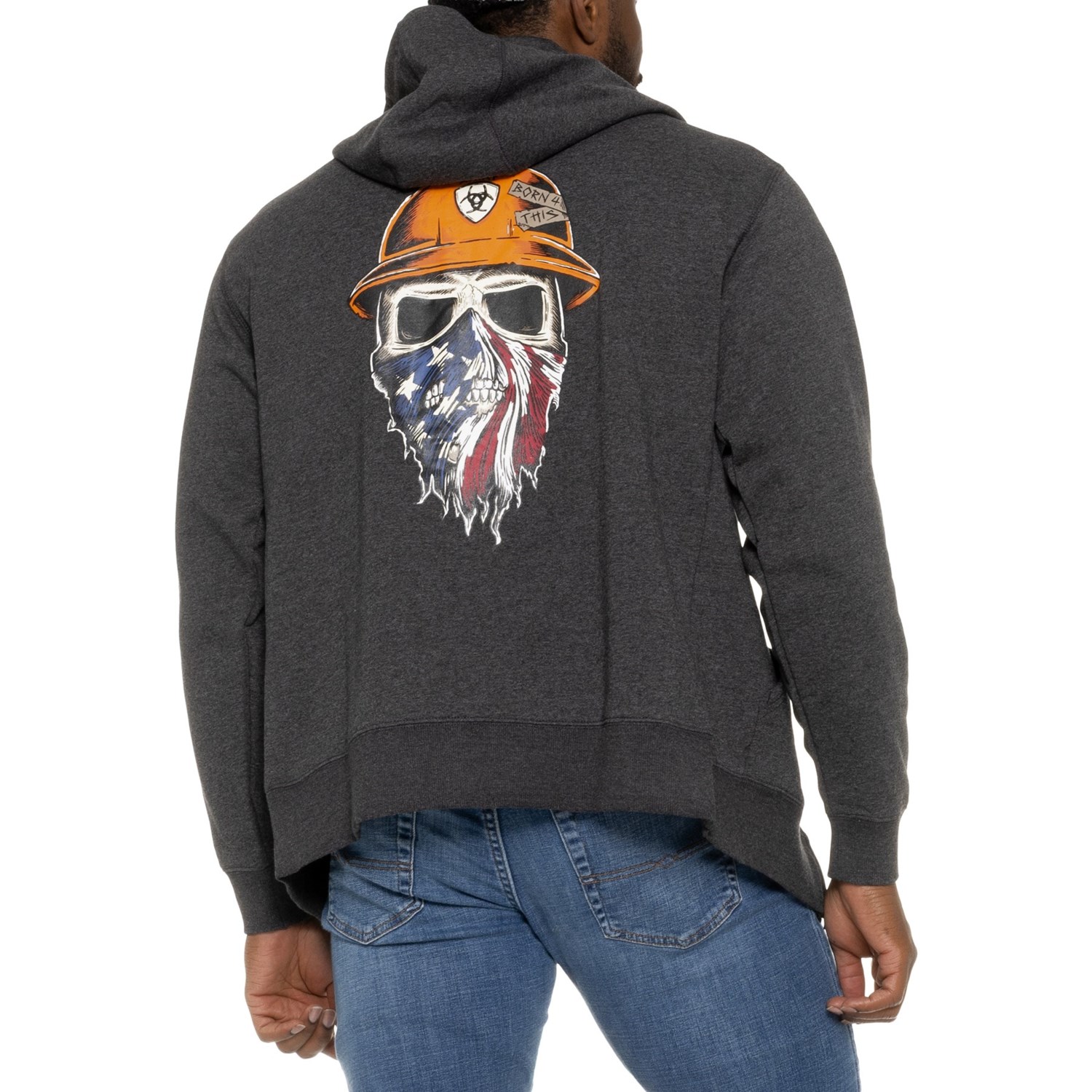(取寄) アリアット メンズ アリアト リーバー ボーン フォア ディス フル-ジップ ブーディ Ariat men Rebar Born for This Full-Zip Hoodie Charcoal Heather