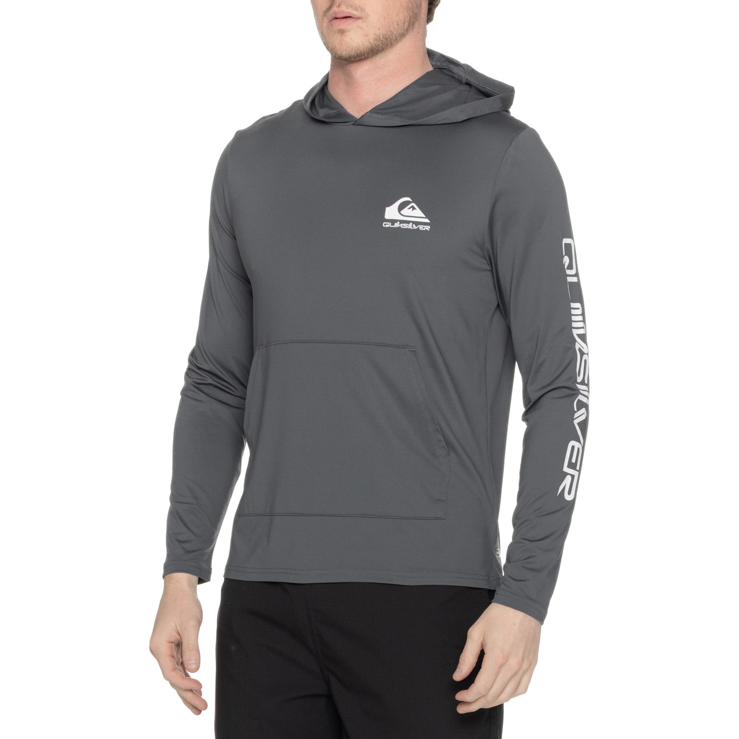 (取寄) クイックシルバー メンズ クイックシルバー バンディット フーデット サン シャツ - Upf 50以上, ロング スリーブ Quiksilver men Bandit Hooded Sun Shirt - UPF 50+, Long Sleeve Iron Gate