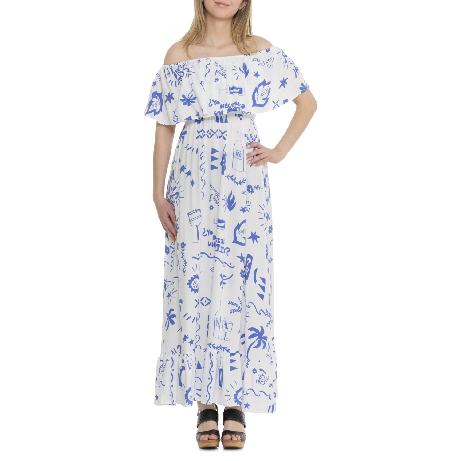 (取寄) レディース ラベル オブ ラブ フリル マキシ ドレス - ショート スリーブ Label of Love women Flounce Maxi Dress - Short Sleeve Mexico