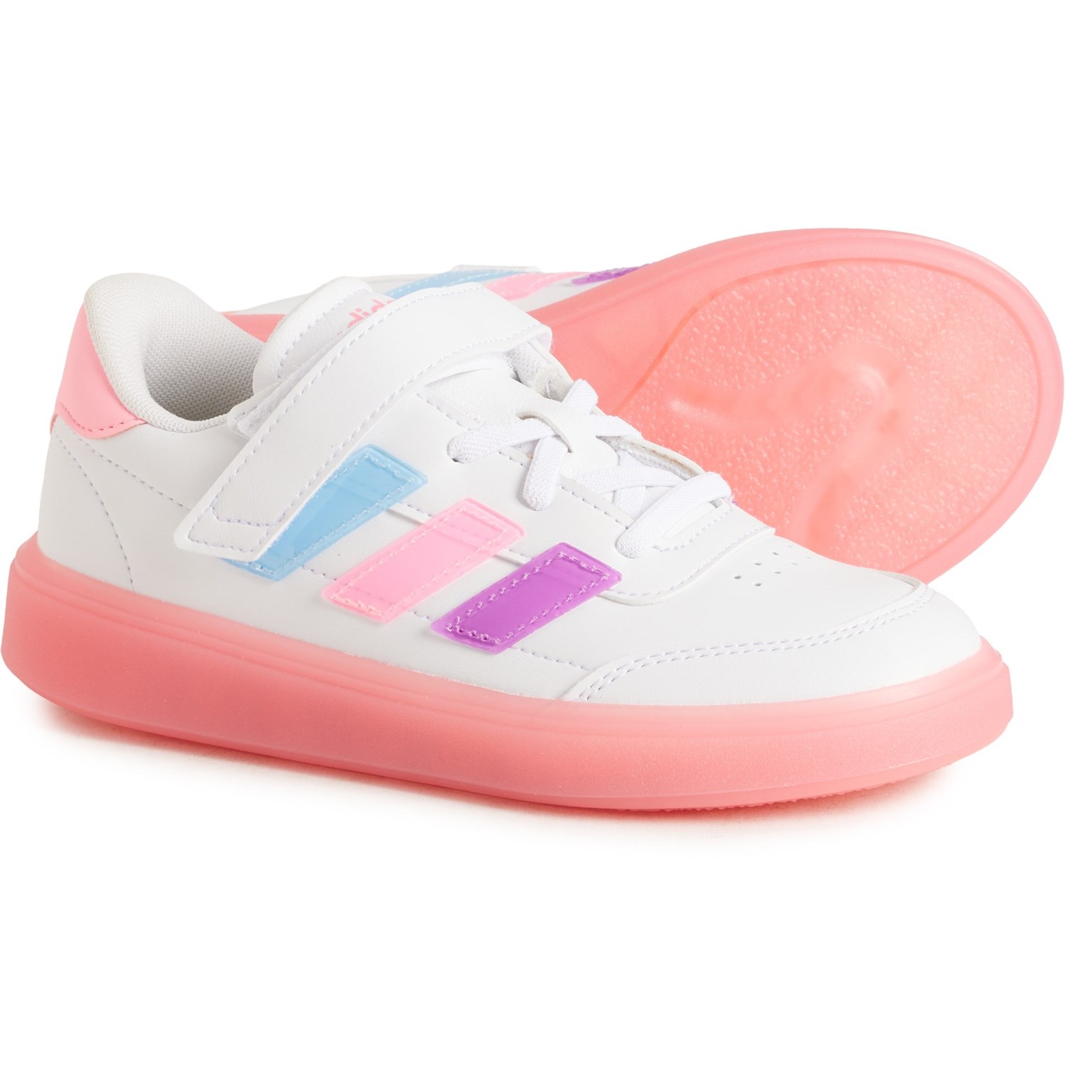 (取寄) アディダス キッズ アディダス ボーイズ アンド ガールズ エル スニーカー adidas kids Boys and Girls Courtblock EL Sneakers Ftwr White 10,412円