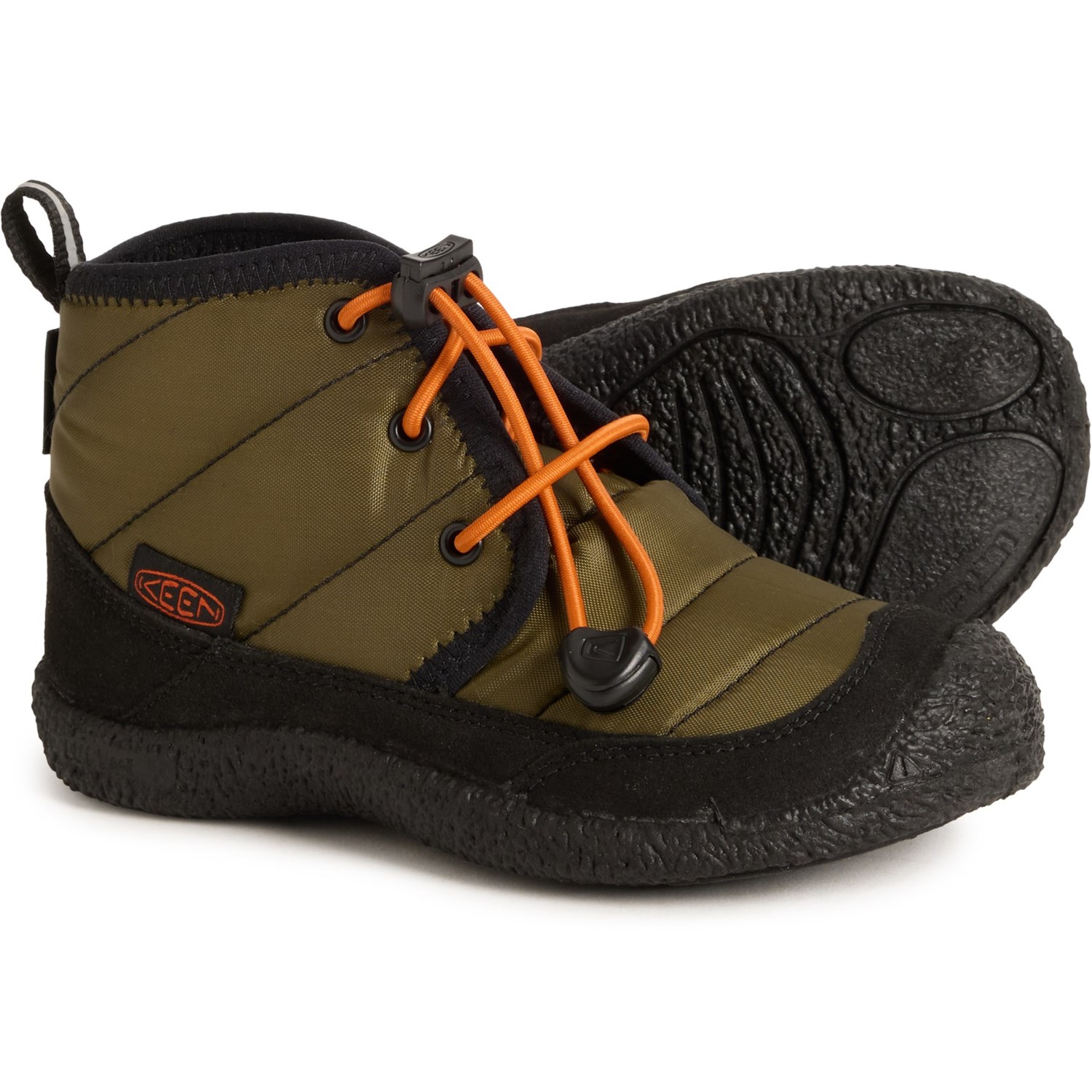 (取寄) キーン キッズ キーン ボーイズ ハウザー リ チャッカ ブーツ - ウォータープルーフ, インサレーテッド Keen kids Boys Howser II Chukka Boots - Waterproof, Insulated Dark Olive_Gold Flame