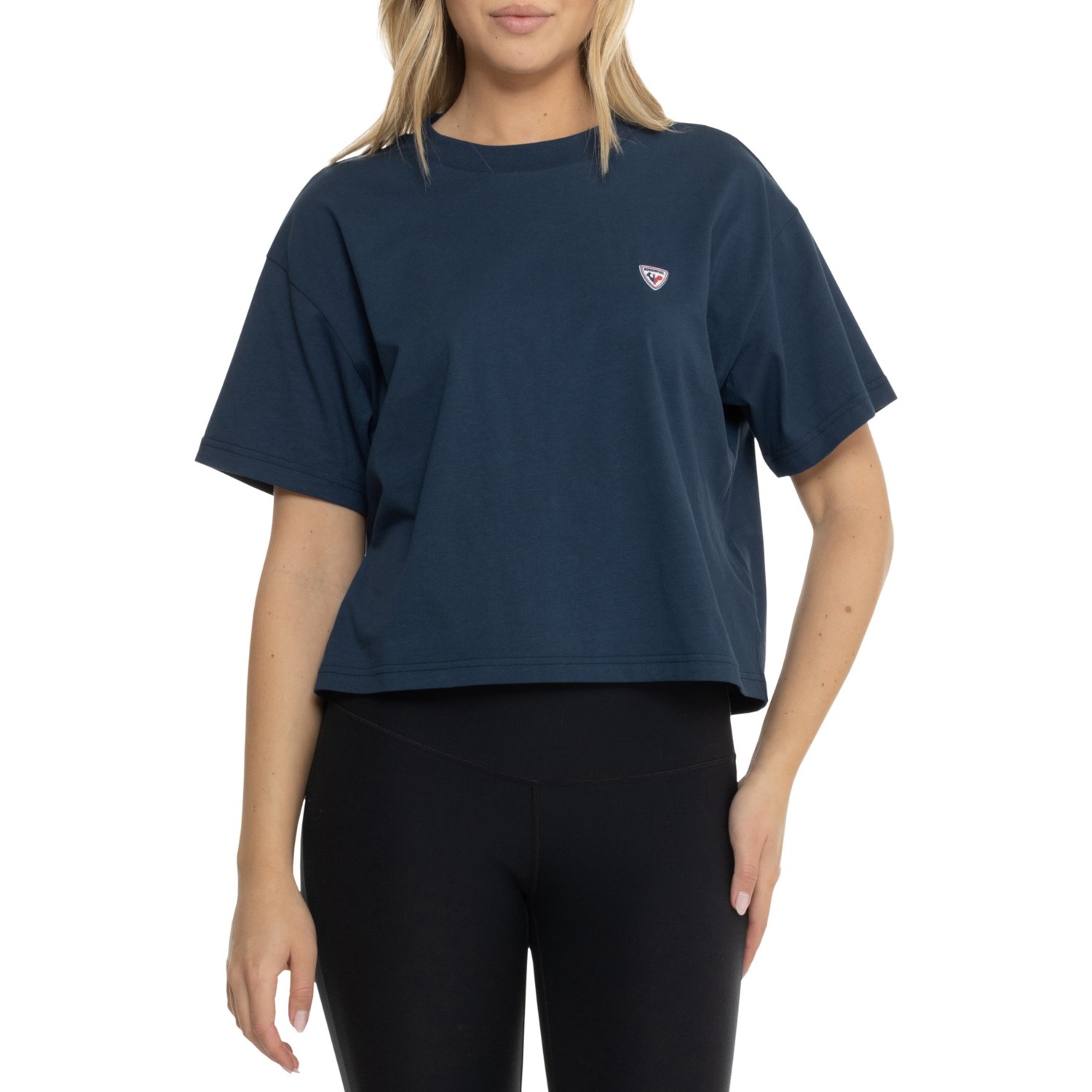 (取寄) ロシニョール レディース ロシニョール ロッシ クロップド T-シャツ - ショート スリーブ Rossignol women Rossi Cropped T-Shirt - Short Sleeve Dark Navy