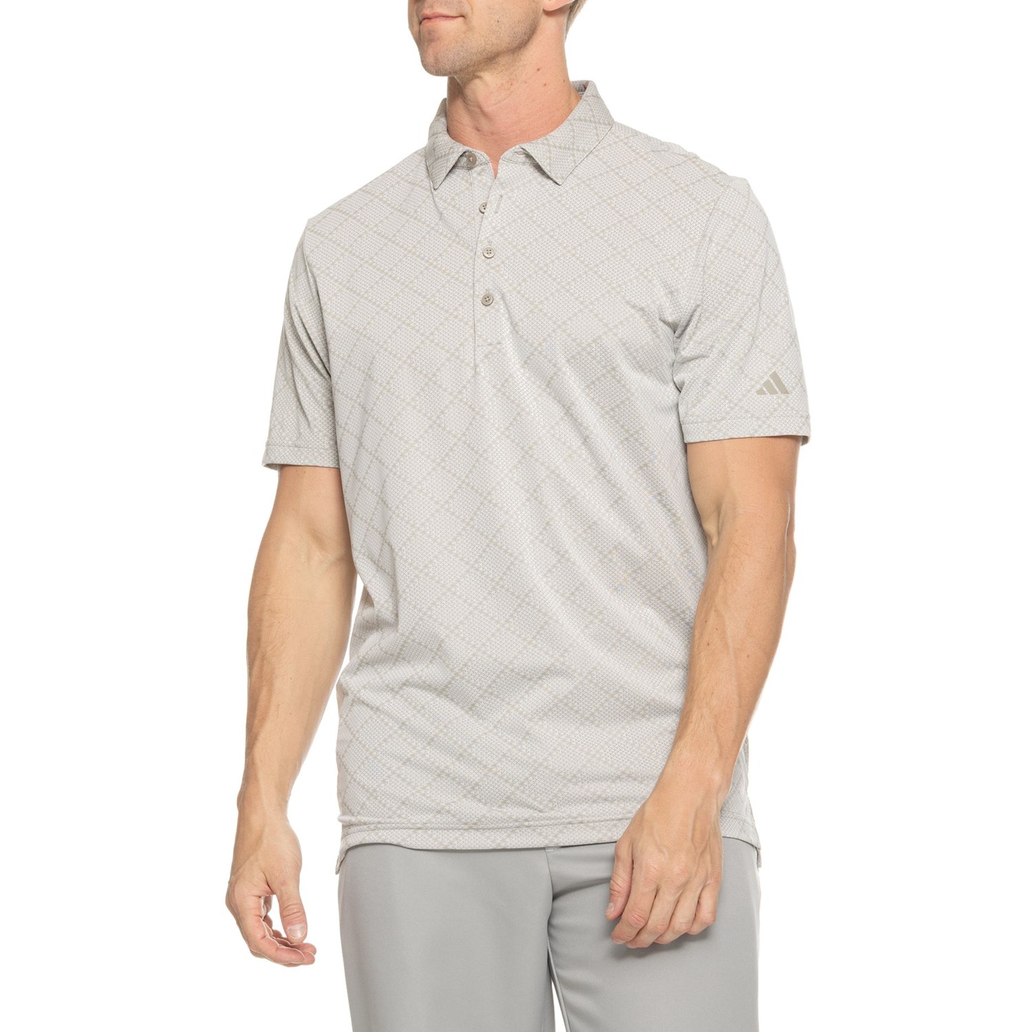 (取寄) アディダス メンズ アディダス アルティメット365 ジャカード ポロ シャツ - ショート スリーブ adidas men Ultimate365 Jacquard Polo Shirt - Short Sleeve Putty Beige_ White