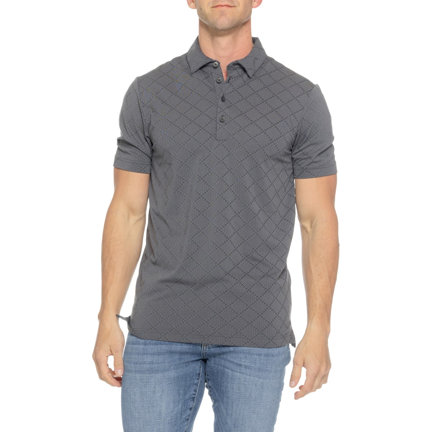 (取寄) アディダス メンズ アディダス アルティメット365 ジャカード ポロ シャツ - ショート スリーブ adidas men Ultimate365 Jacquard Polo Shirt - Short Sleeve Carbon_ Black