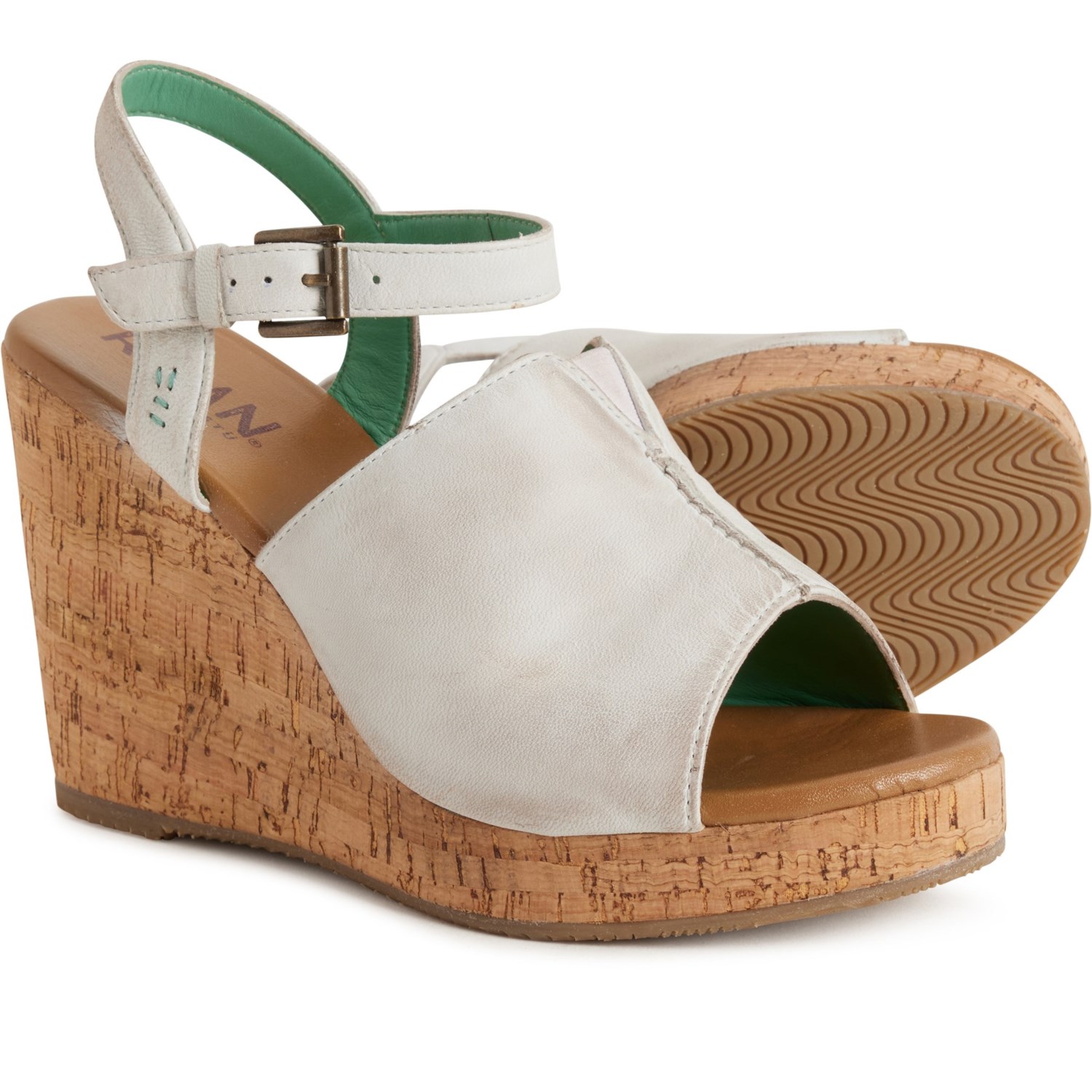 (取寄) ローン バイ ベッド ステュー レディース ロアン バイ ベッド スチュー ウェッジ サンダル - レザー ROAN BY BED STU women Deduction Wedge Sandals - Leather (For Women) Bone Hd Brown Wax|ジェットラグ店