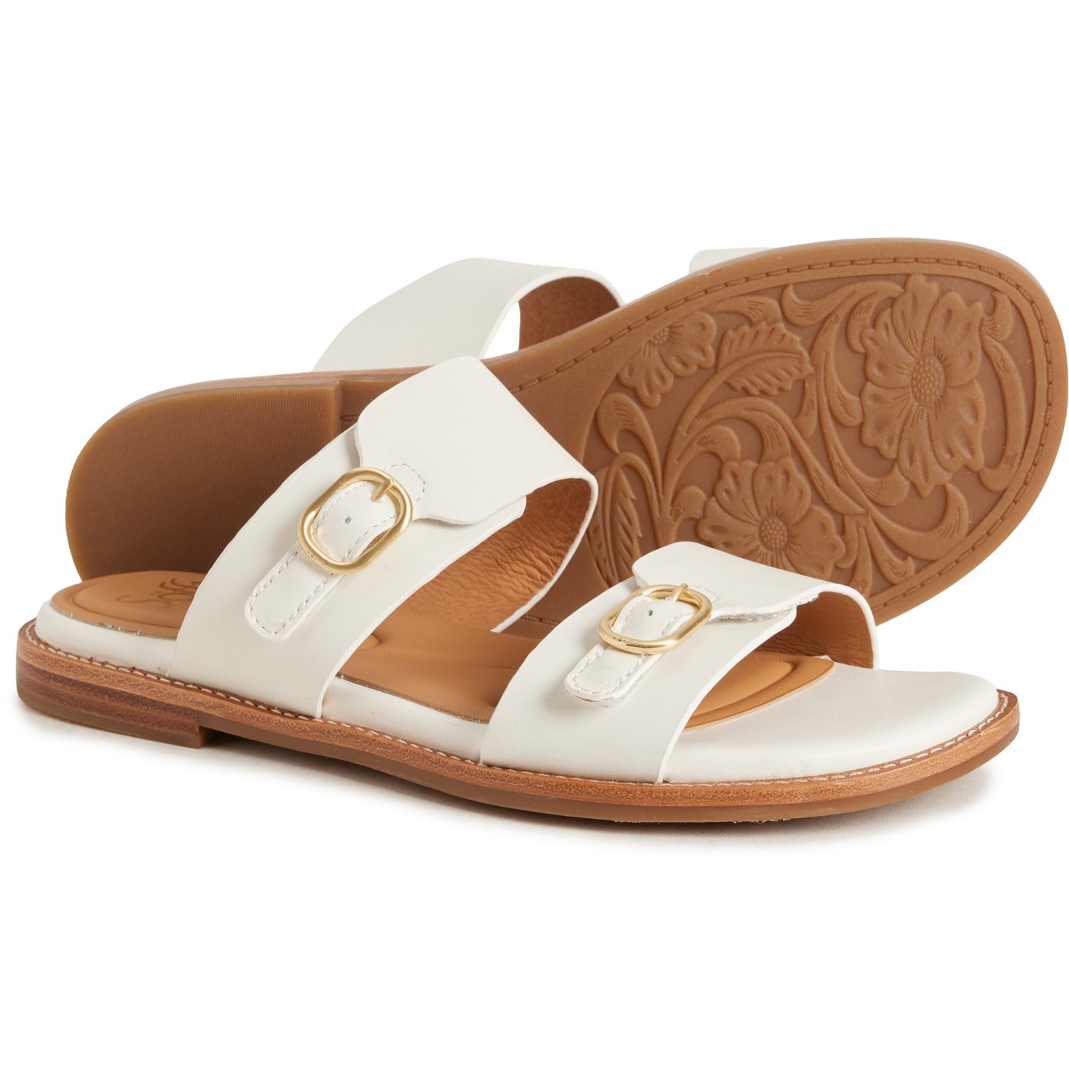 (取寄) ソフト レディース ソフト ノエラ ダブル バンド サンダル - レザー Sofft women Noella Double Band Sandals - Leather (For Women) White|ジェットラグ店