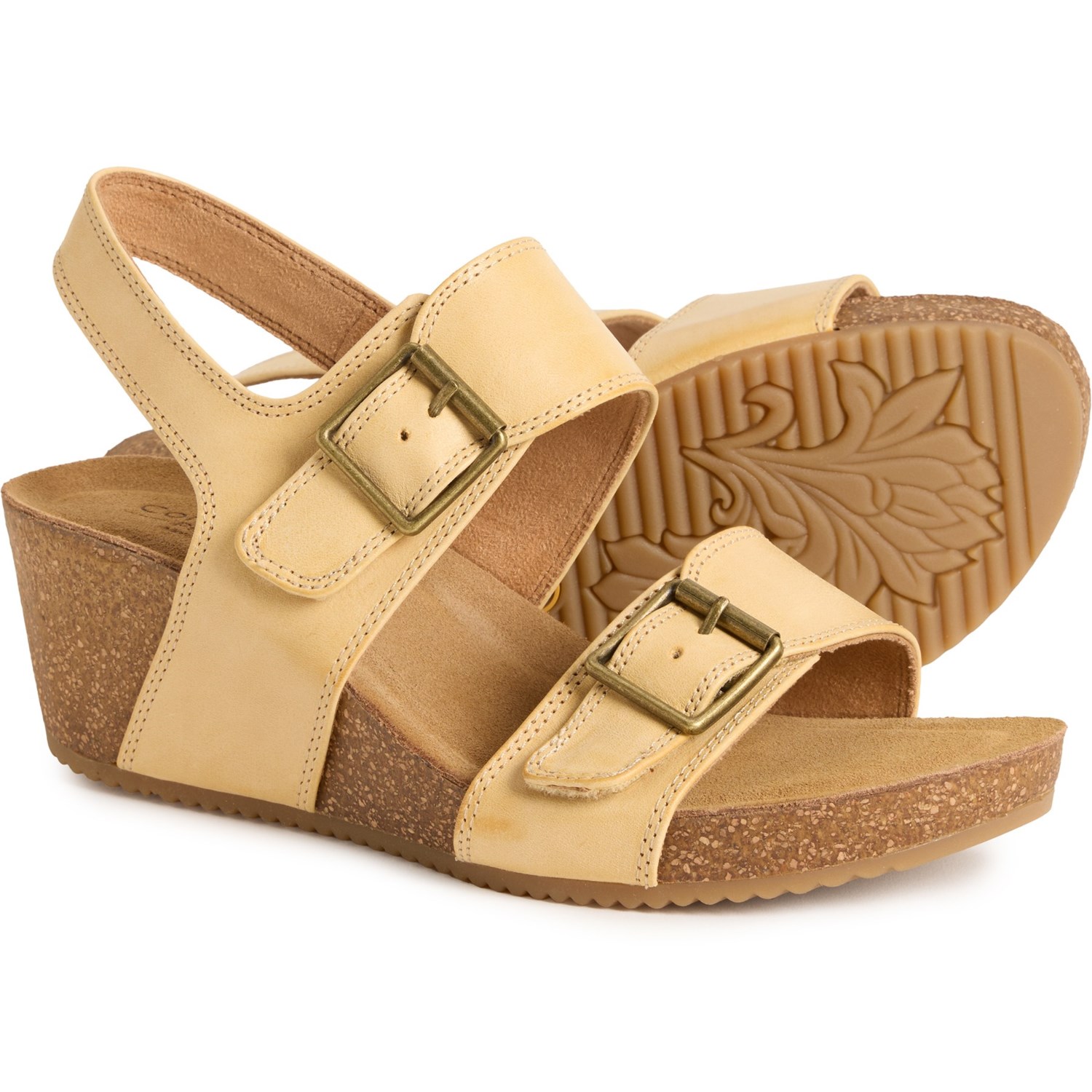 (取寄) コンフォーティヴァ レディース コンフォーティヴァ エリーナ ウェッジ サンダル - レザー Comfortiva women Erlina Wedge Sandals - Leather (For Women) Mexico Yellow