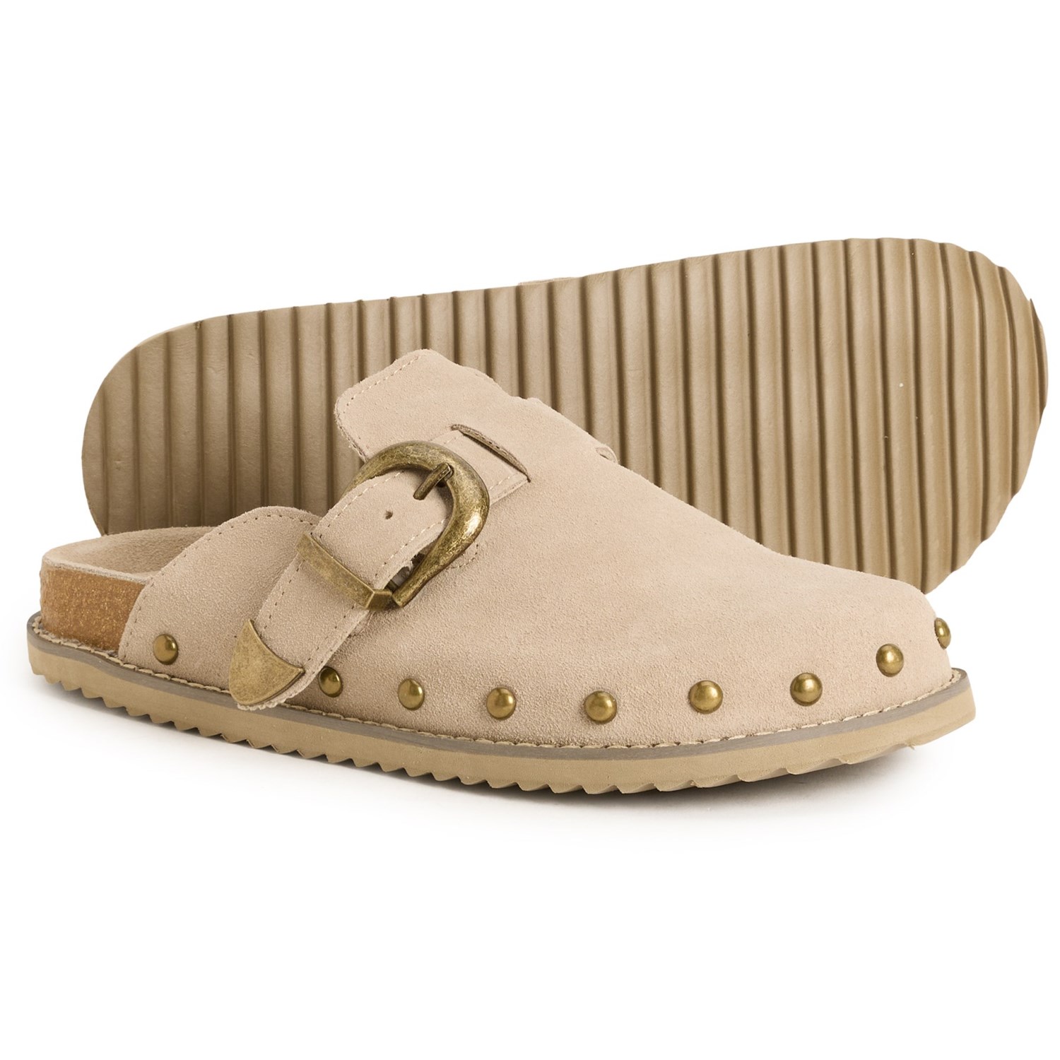 (取寄) クッションネア レディース ブロンコ クロッグス - スエード Cushionaire women Bronco Clogs - Suede (For Women) Biscuit|ジェットラグ店