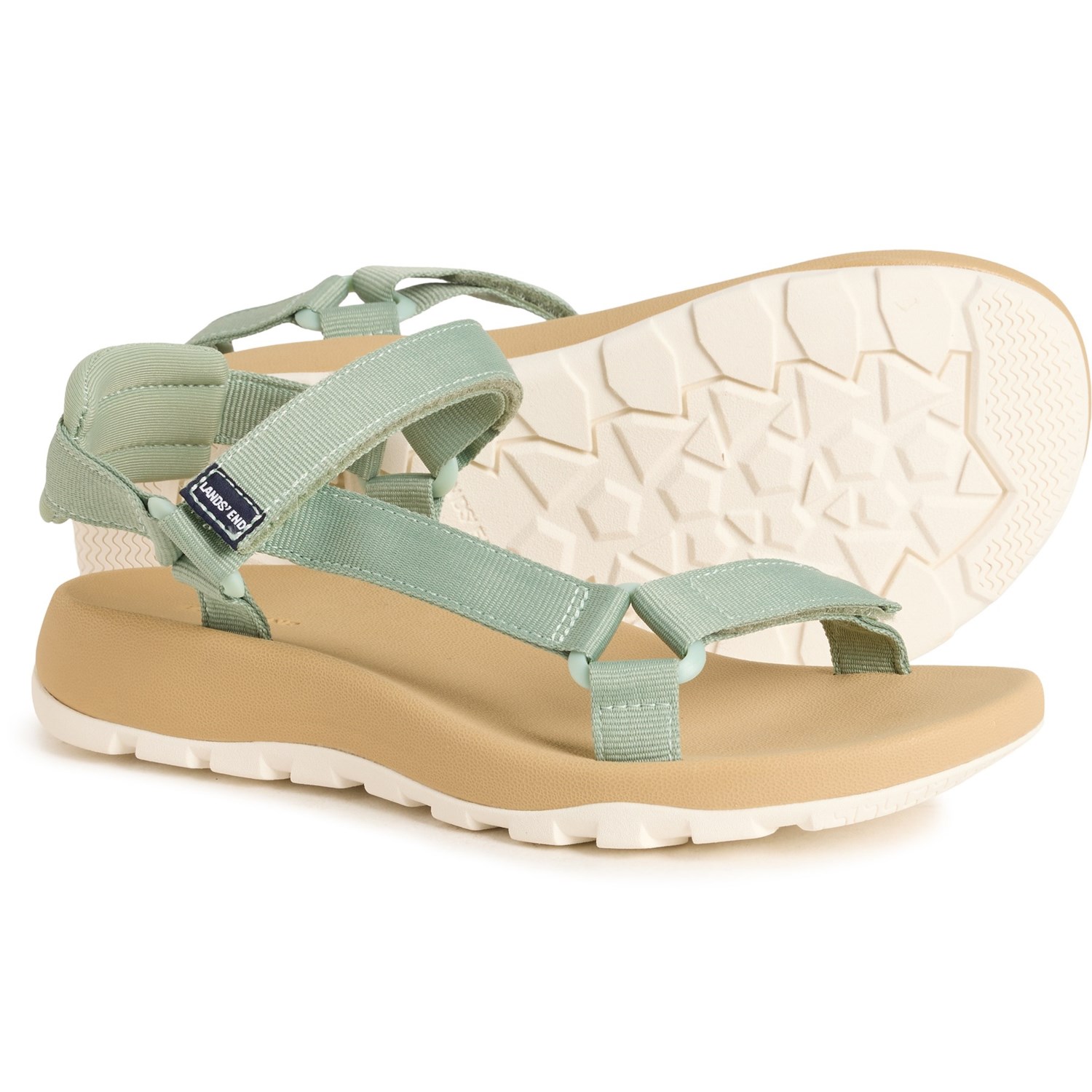(取寄) ランズエンド レディース エンド トラベラー スポーツ サンダル Lands' End women Traveler Sport Sandals (For Women) Iceberg Green|ジェットラグ店