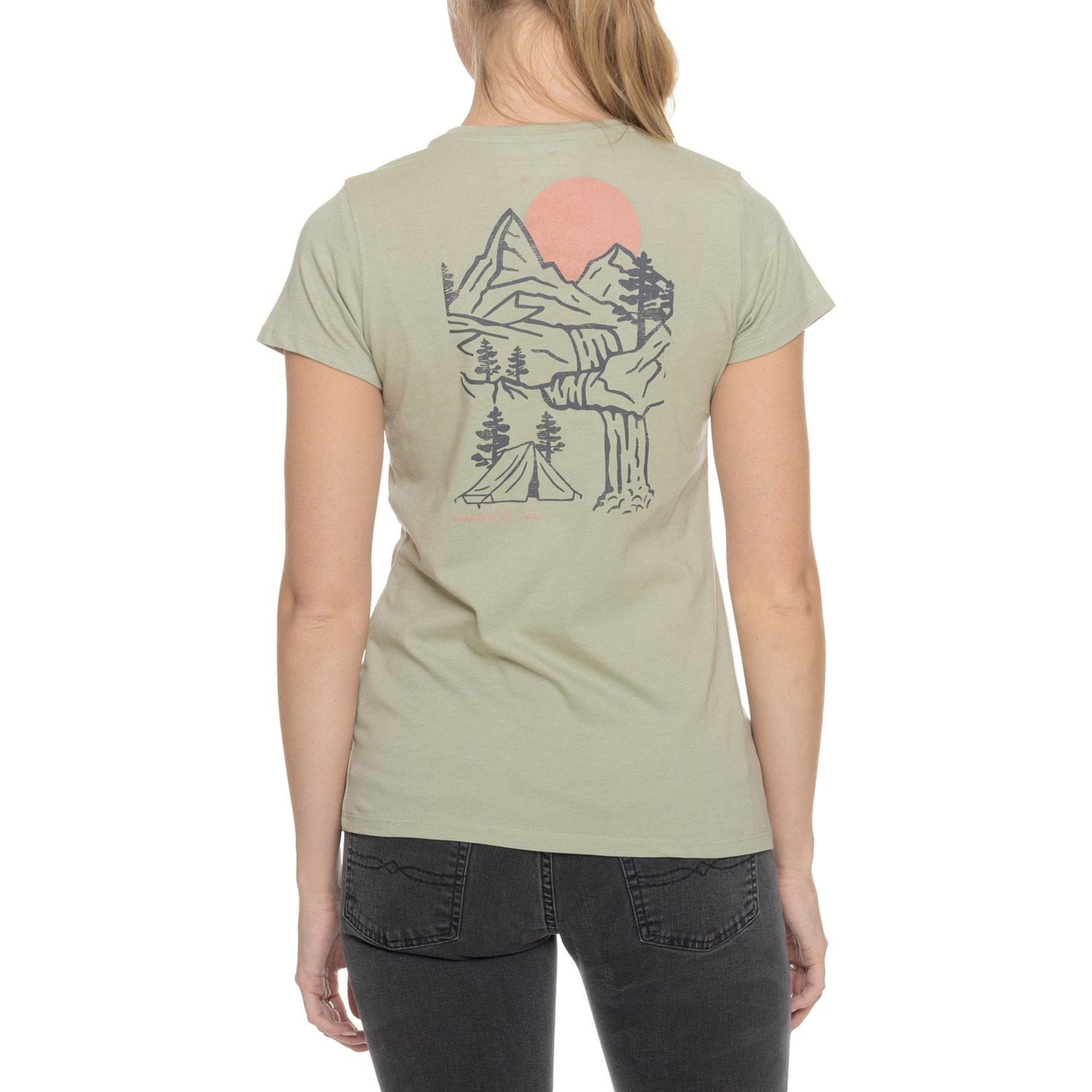 (取寄) マウンテンアンドアイルズ レディース マウンテン アンド アイルズ グラフィック T-シャツ - ショート スリーブ Mountain and Isles women Graphic T-Shirt - Short Sleeve Desert Sage Heather