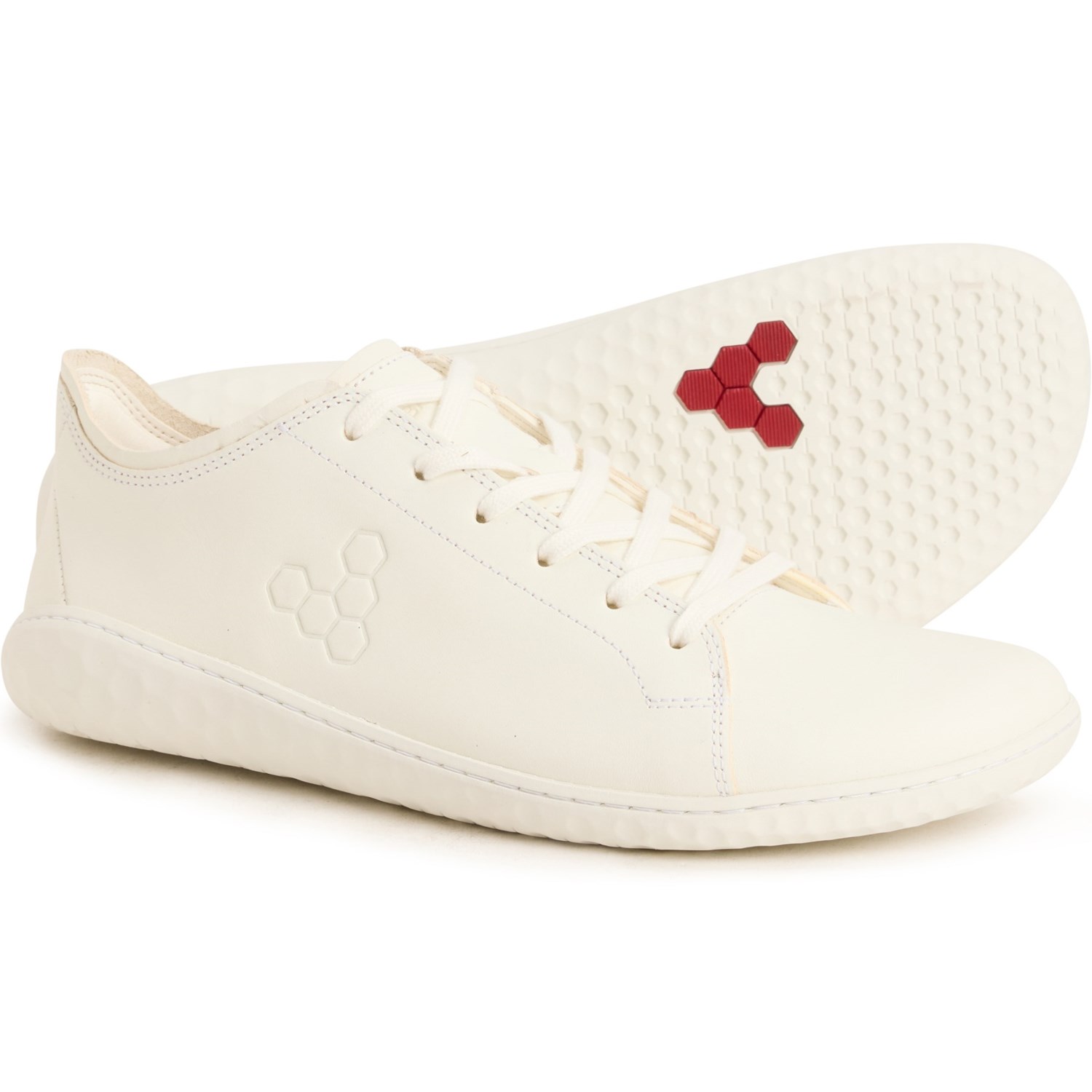 (取寄) ビボベアフット レディース メイド イン ポルトガル ゲオ コート 3 スニーカー - レザー VivoBarefoot women Made in Portugal Geo Court III Sneakers - Leather (For Women) Bright White