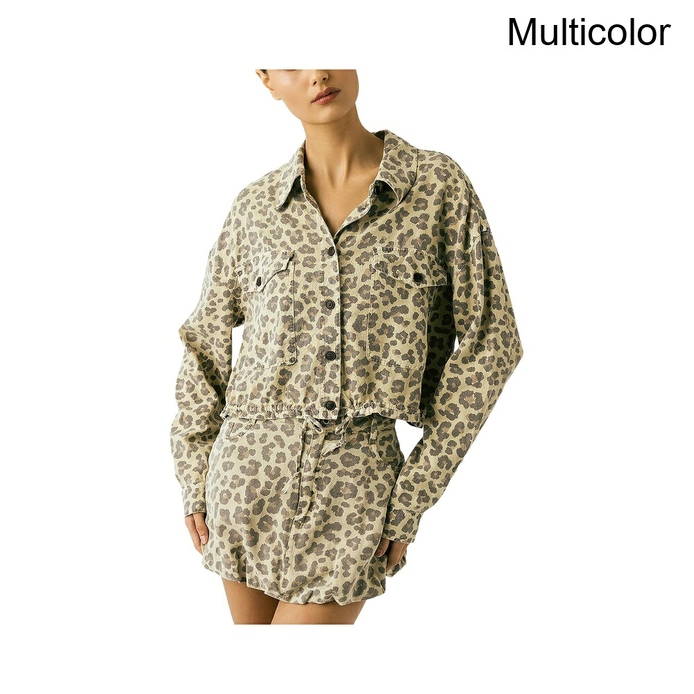 (取寄) ブランク nyc ワイルドショート軽量ヒョウシャツジャケット blank nyc Wild Short Lightweight Leopard Shirt Jacket｜ジェットラグ店