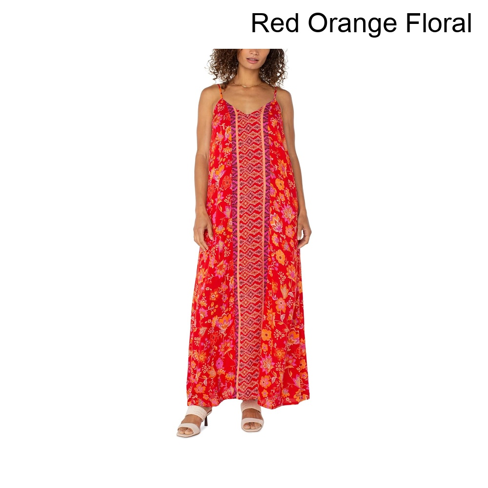 (取寄) リバプール・ロサンゼルス スパゲッティストラップウーブンマキシドレス liverpool los angeles Spaghetti Strap Woven Maxi Dress｜ジェットラグ店