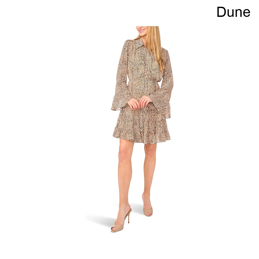 (取寄) セセ カラー付きフリルフランス袖ドレス cece Collared Ruffled Flounce Long Sleeve Dress｜ジェットラグ店 16,849円