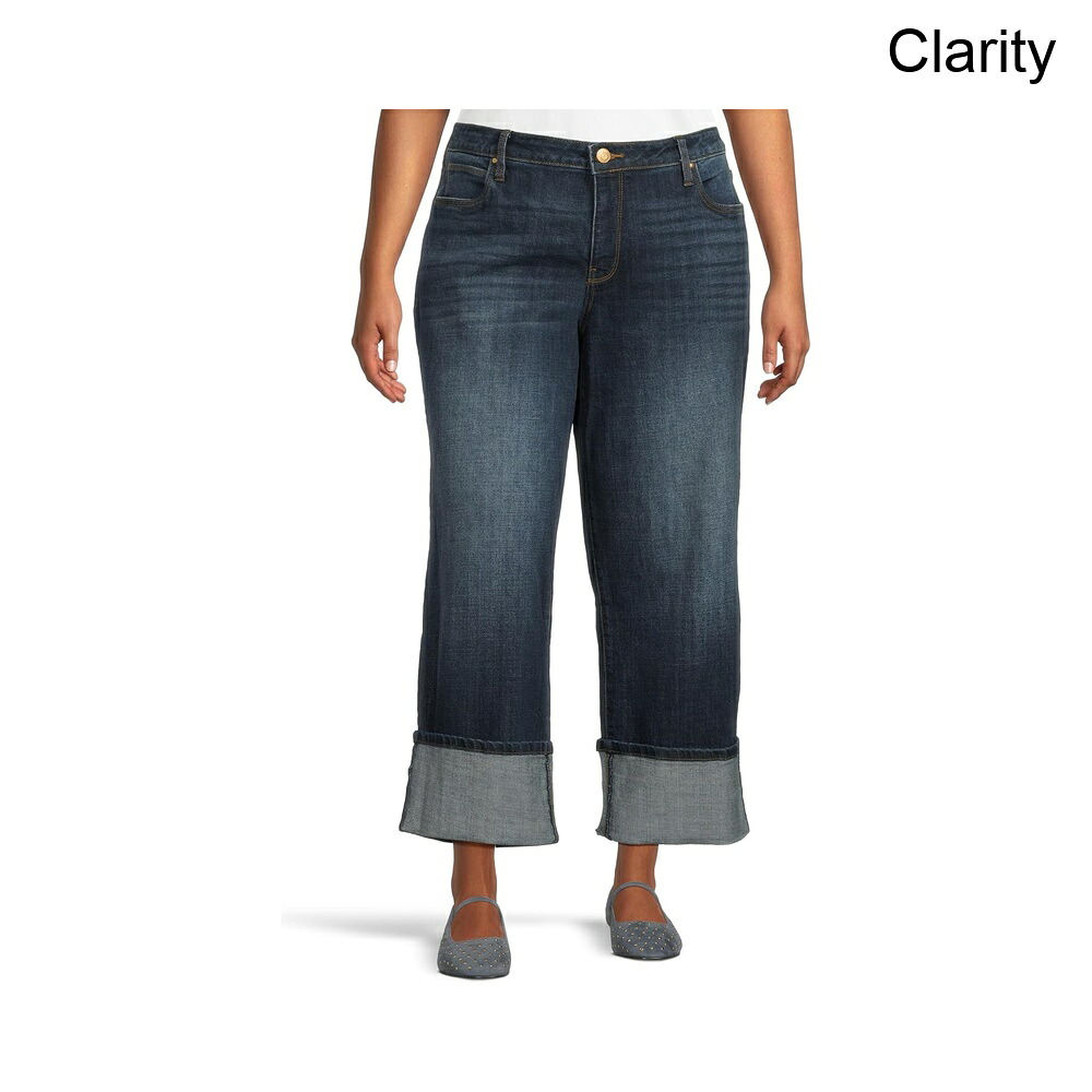 (取寄) カット フロム ザ クロス プラスシエナハイライズストレートレッグロールアップ5インチ kut from the kloth Plus Sienna High Rise Straight Leg-roll Up 5"｜ジェットラグ店