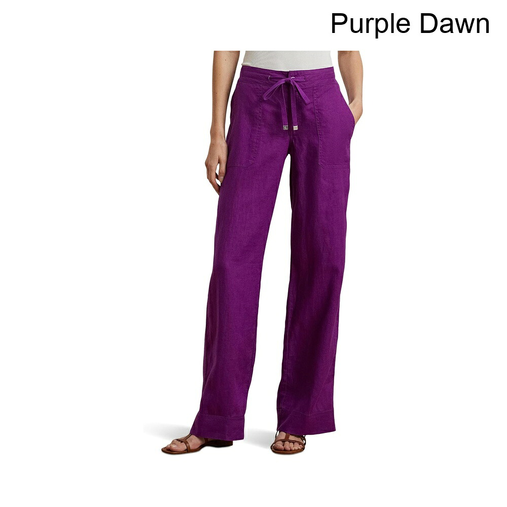 (取寄) ラルフ・ローレン リネンワイドレッグパンツ lauren ralph lauren Linen Wide-Leg Pants｜ジェットラグ店